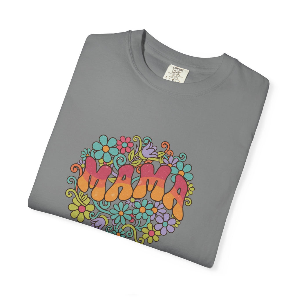 Mama Floral Retro T-Shirt — Vintage Hippie Flower Power Tee for Moms
