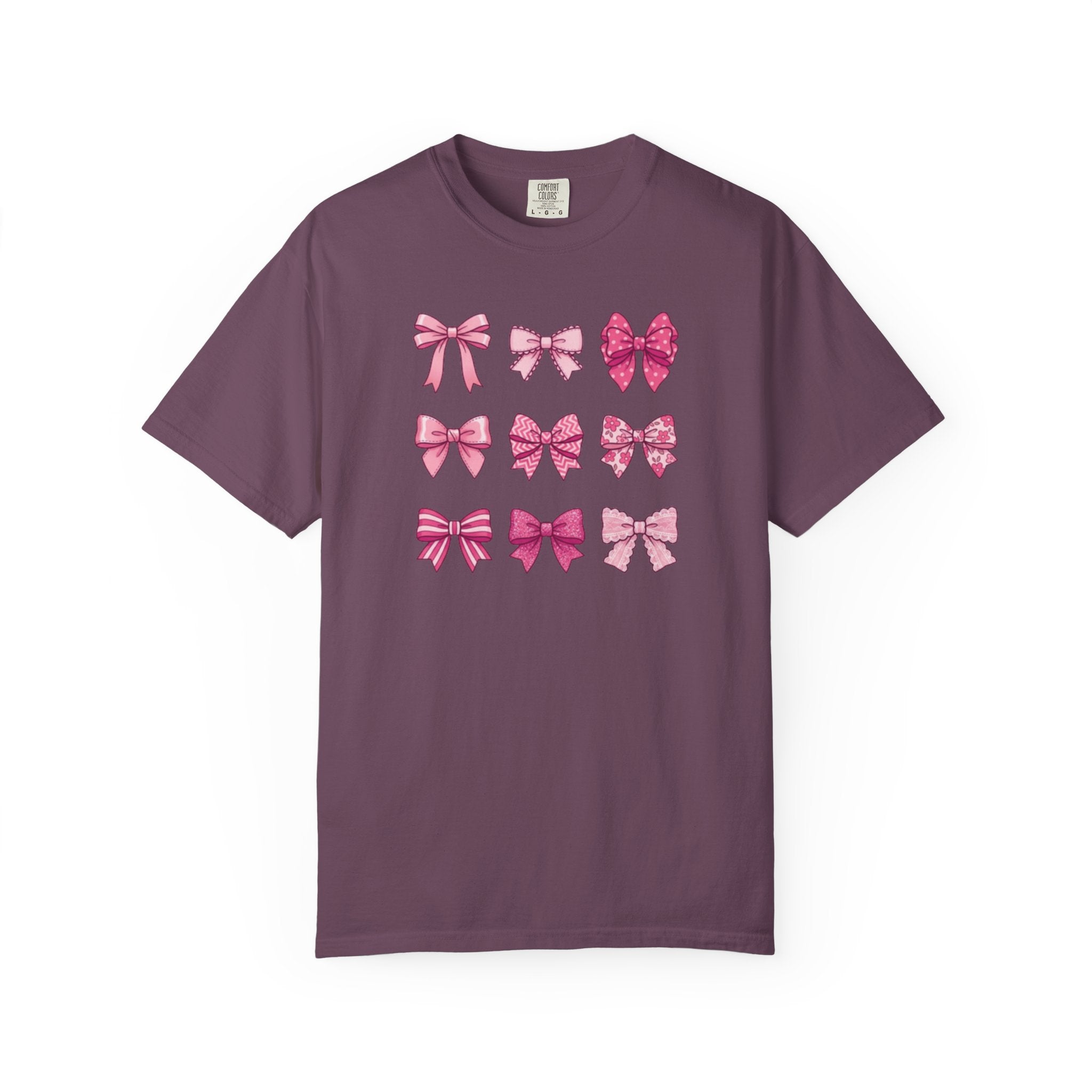 Pink Bow Pattern T-Shirt — Cute Ribbon Graphic Tee