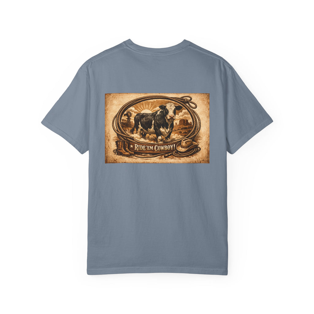 Cowboy Rodeo T-Shirt — 'Ride 'Em Cowboy' Vintage Western Graphic Tee