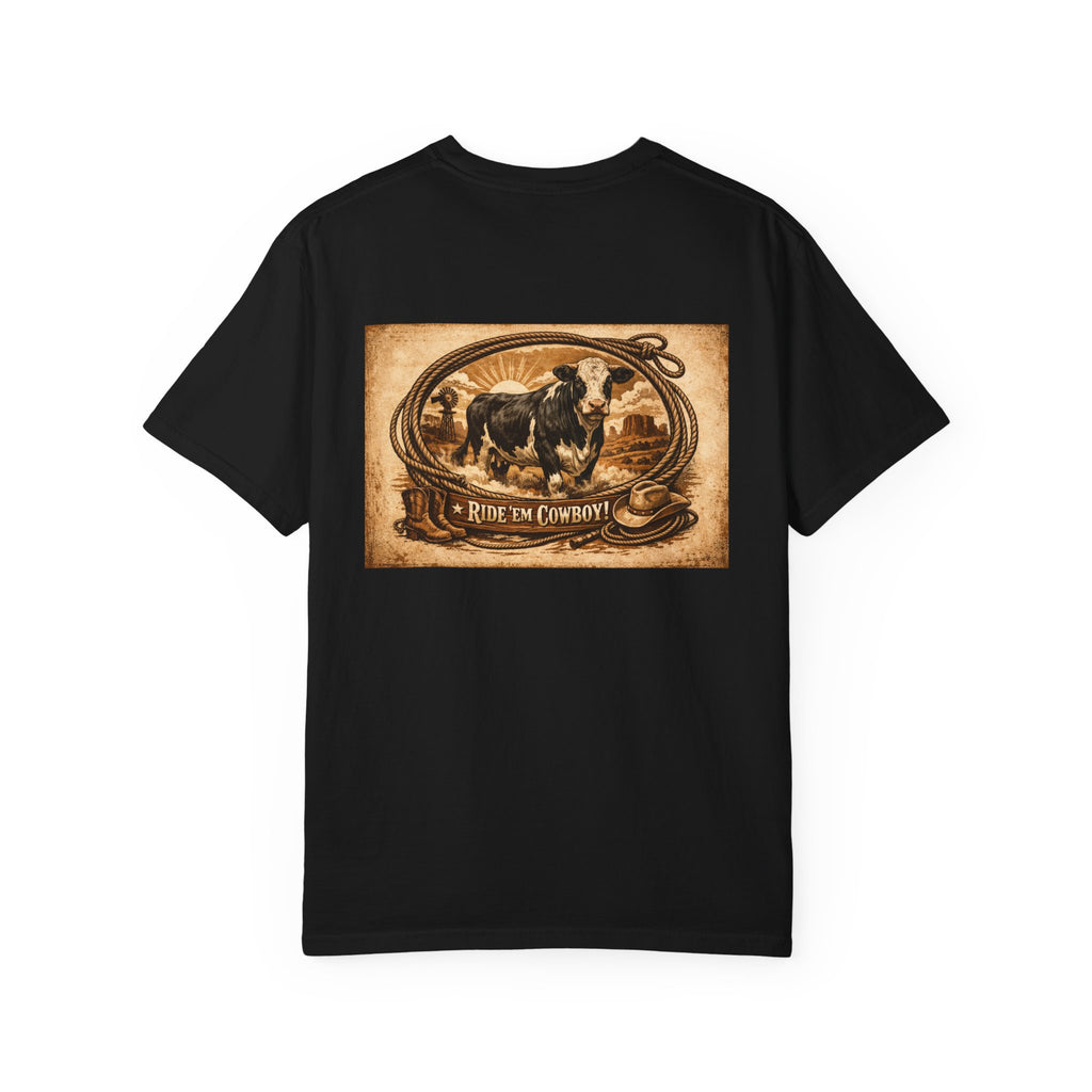 Cowboy Rodeo T-Shirt — 'Ride 'Em Cowboy' Vintage Western Graphic Tee