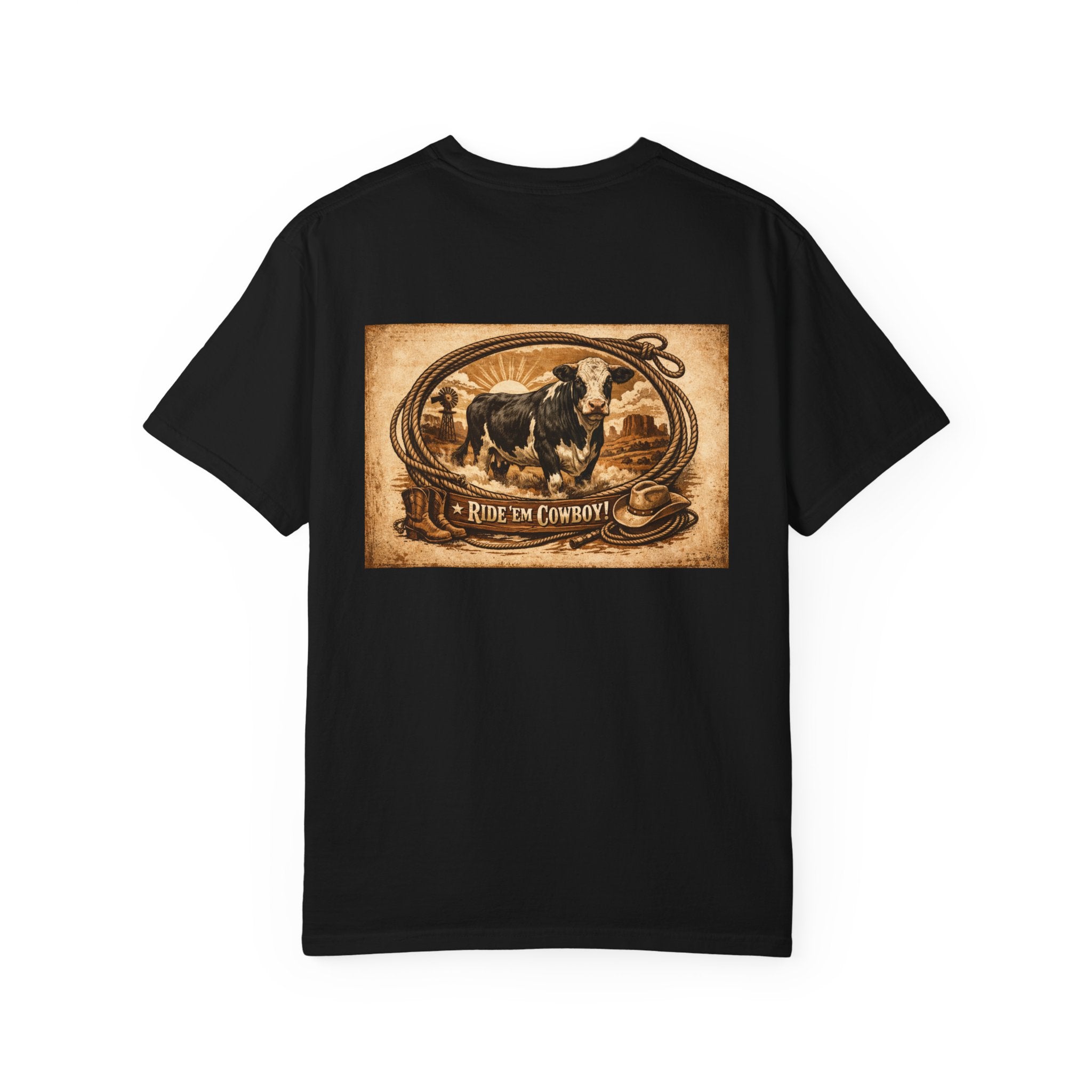 Cowboy Rodeo T-Shirt — 'Ride 'Em Cowboy' Vintage Western Graphic Tee