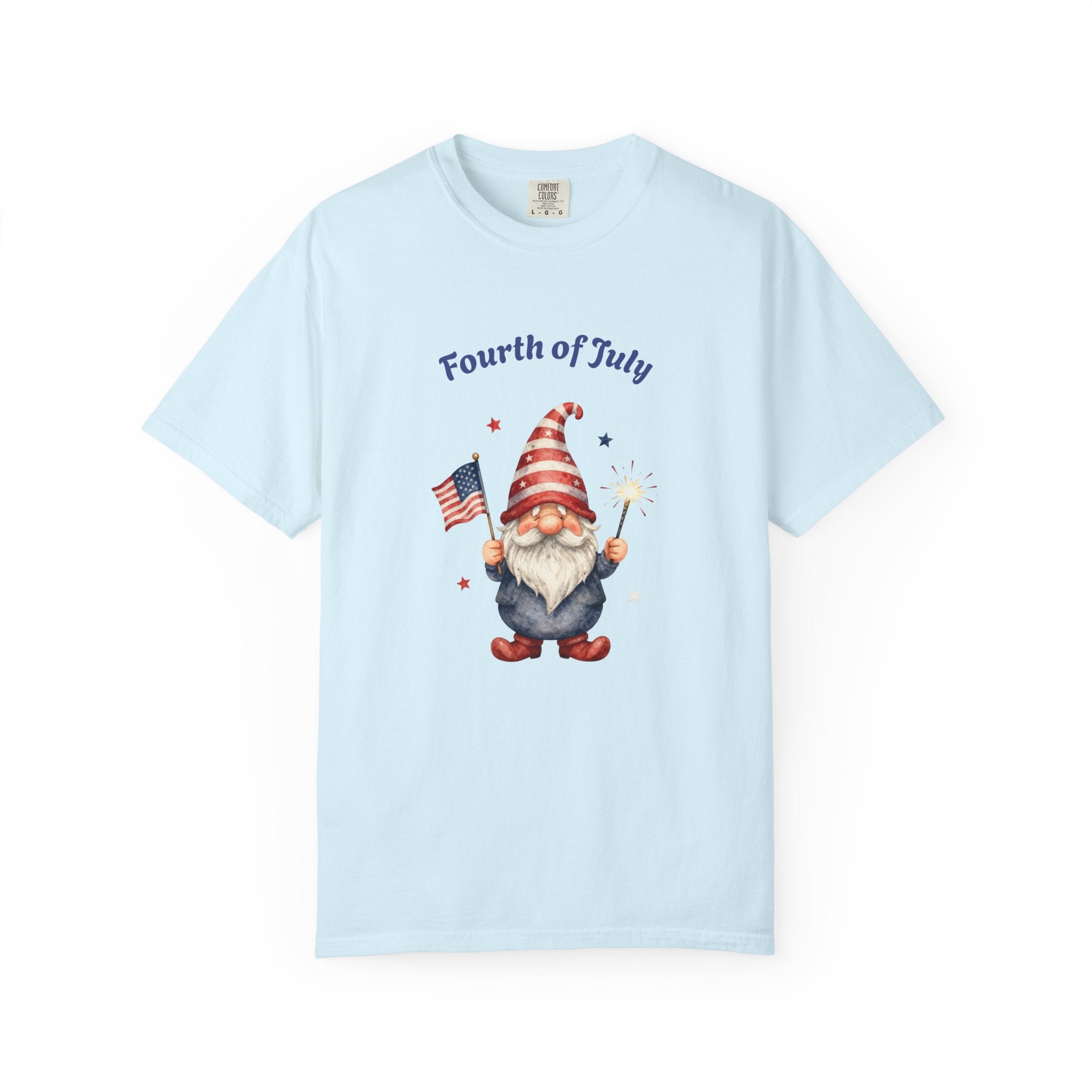 Fourth of July Gnome T-Shirt — Patriotic Flag & Firework Graphic Tee