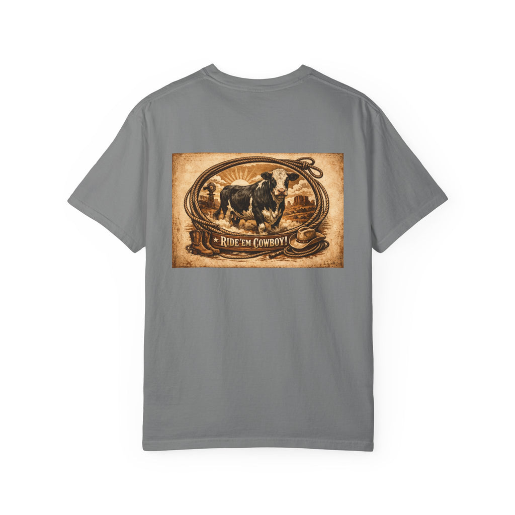 Cowboy Rodeo T-Shirt — 'Ride 'Em Cowboy' Vintage Western Graphic Tee