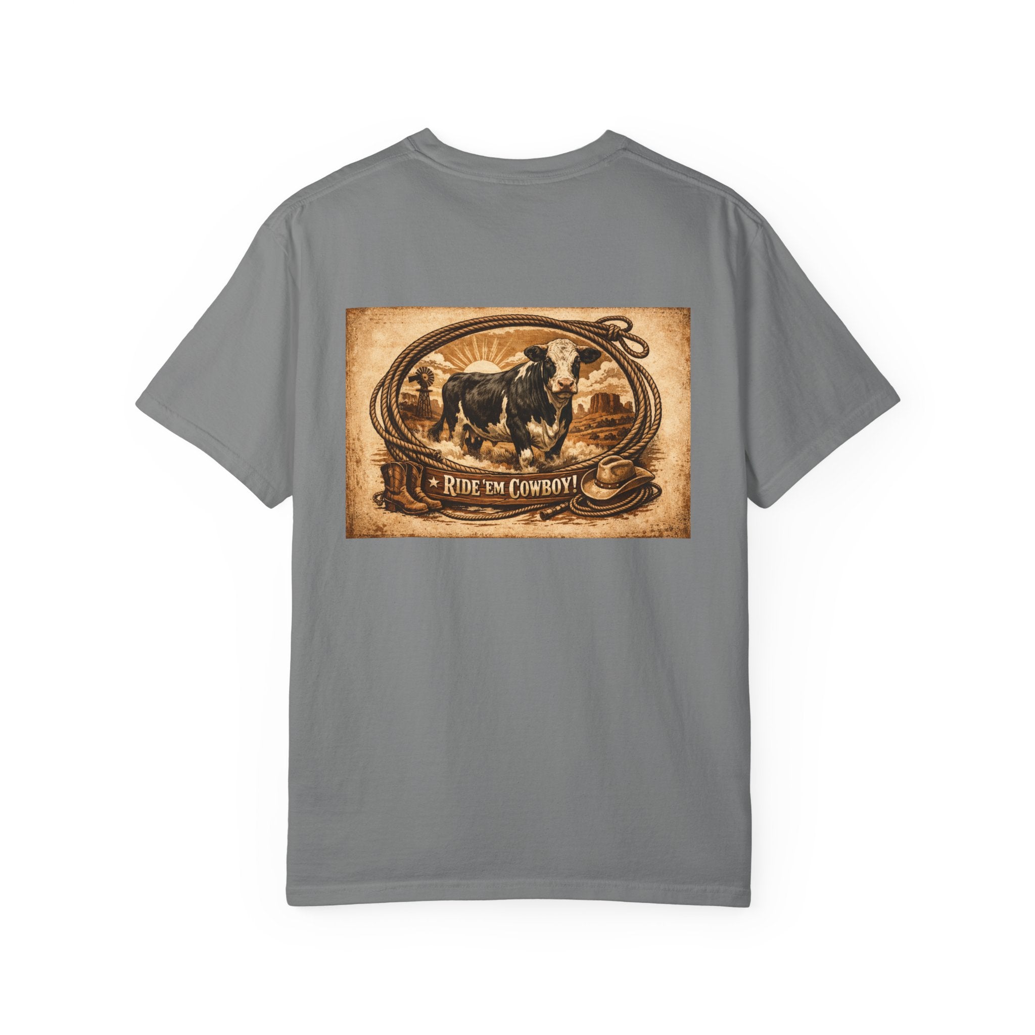 Cowboy Rodeo T-Shirt — 'Ride 'Em Cowboy' Vintage Western Graphic Tee