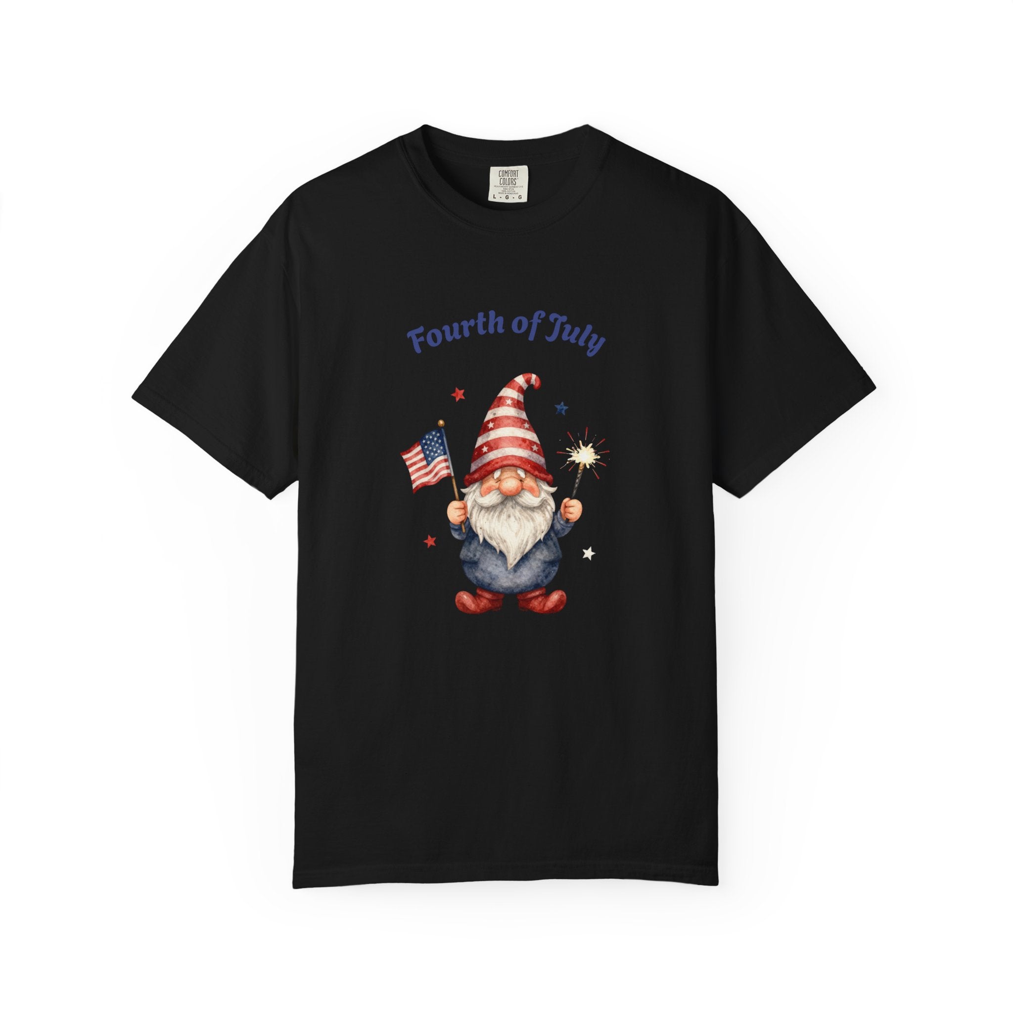 Fourth of July Gnome T-Shirt — Patriotic Flag & Firework Graphic Tee