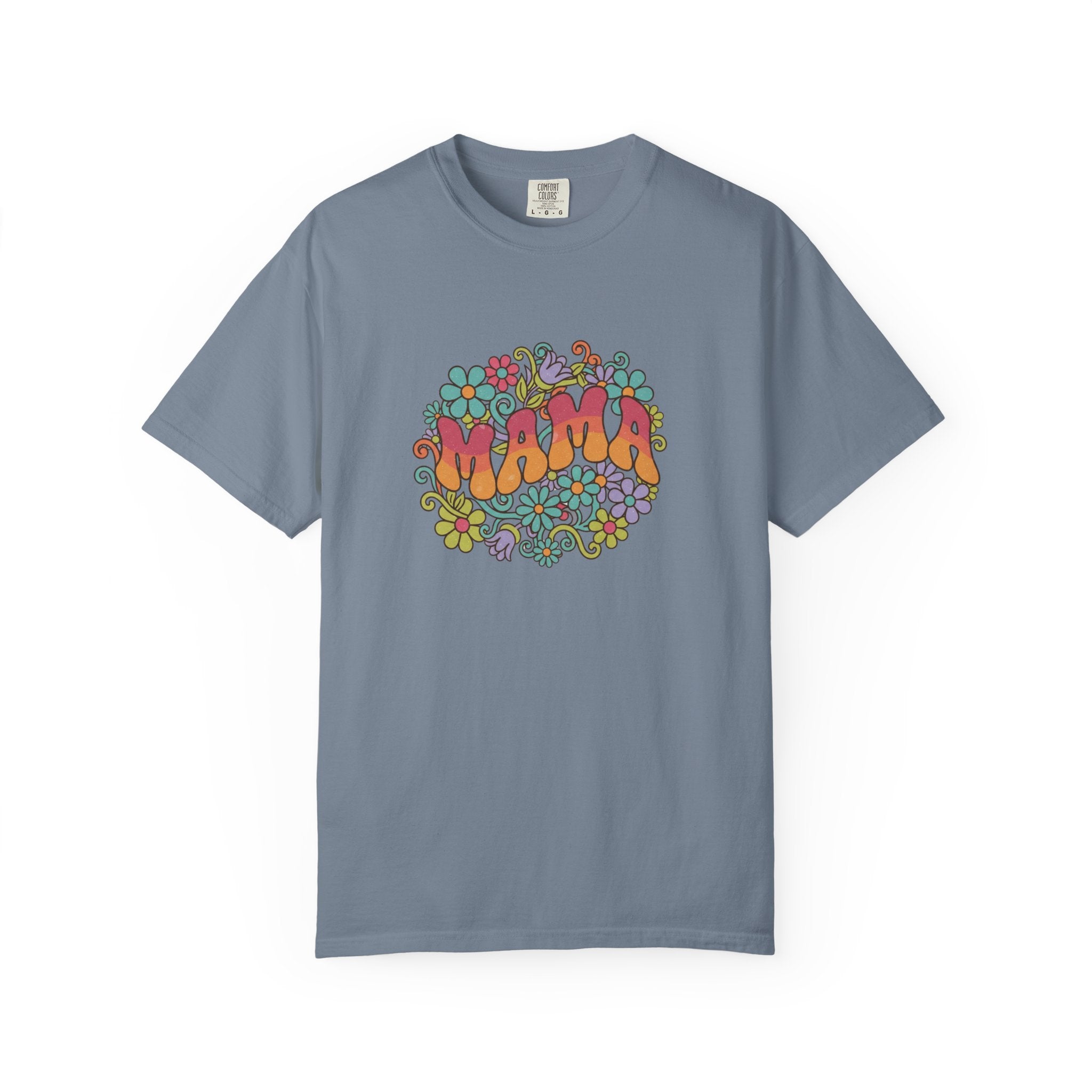 Mama Floral Retro T-Shirt — Vintage Hippie Flower Power Tee for Moms