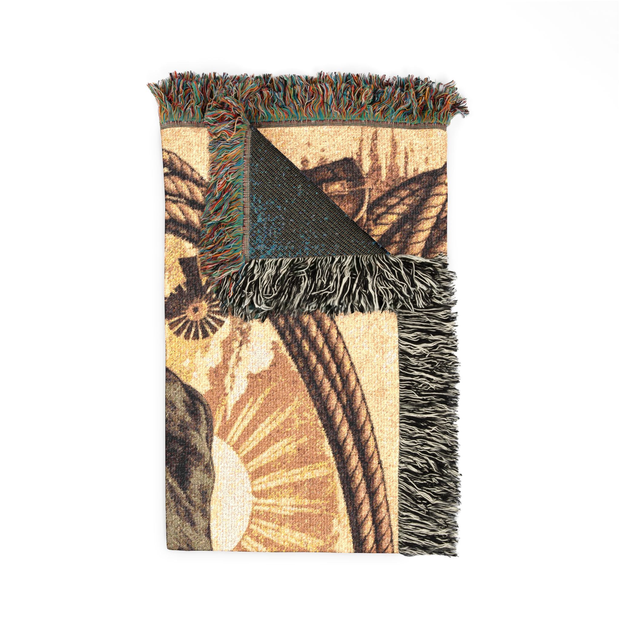 Woven Blanket - 'Ride 'Em Cowboy' Western Cattle Throw Blanket