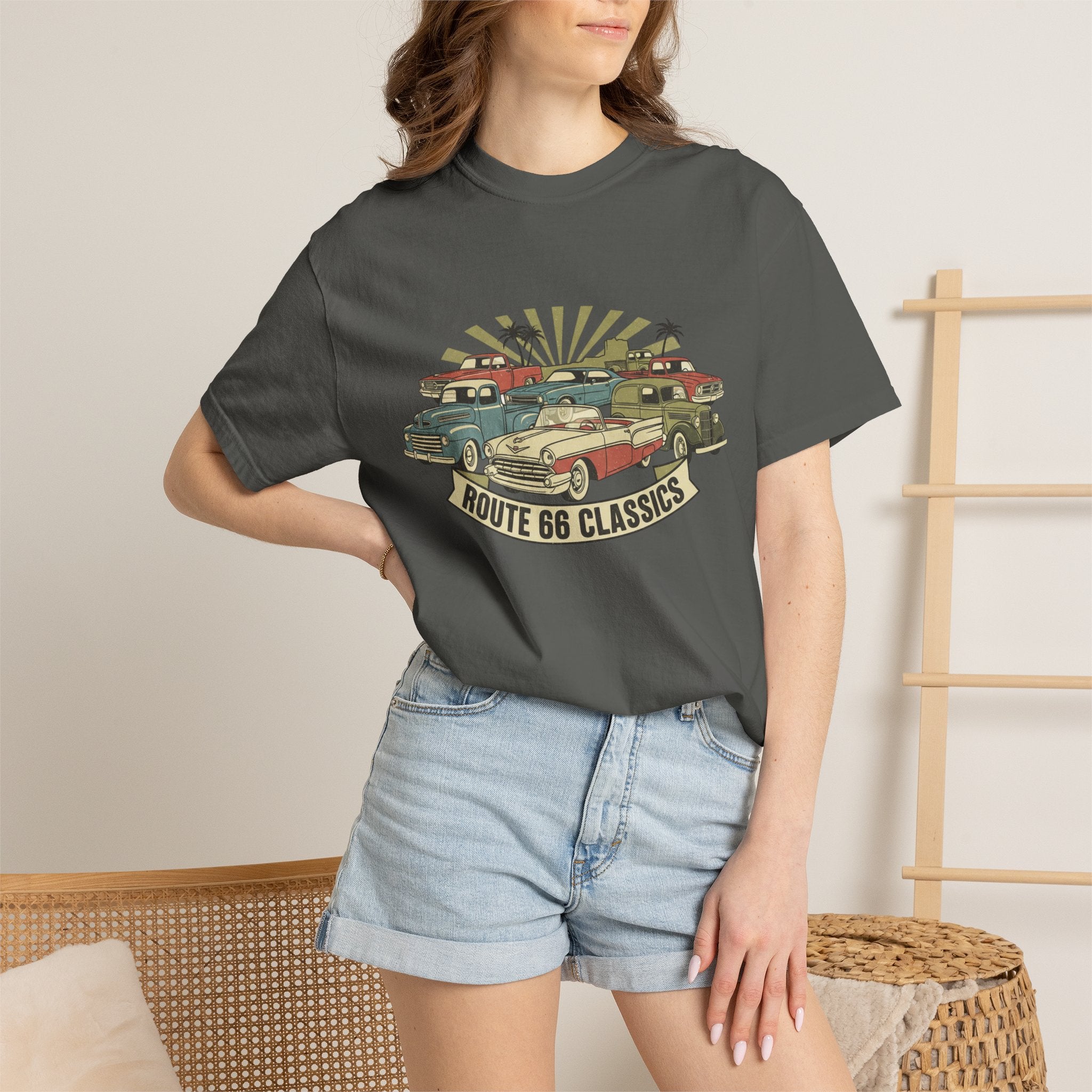 Route 66 Classics T-Shirt — Vintage Classic Car Road Trip Tee