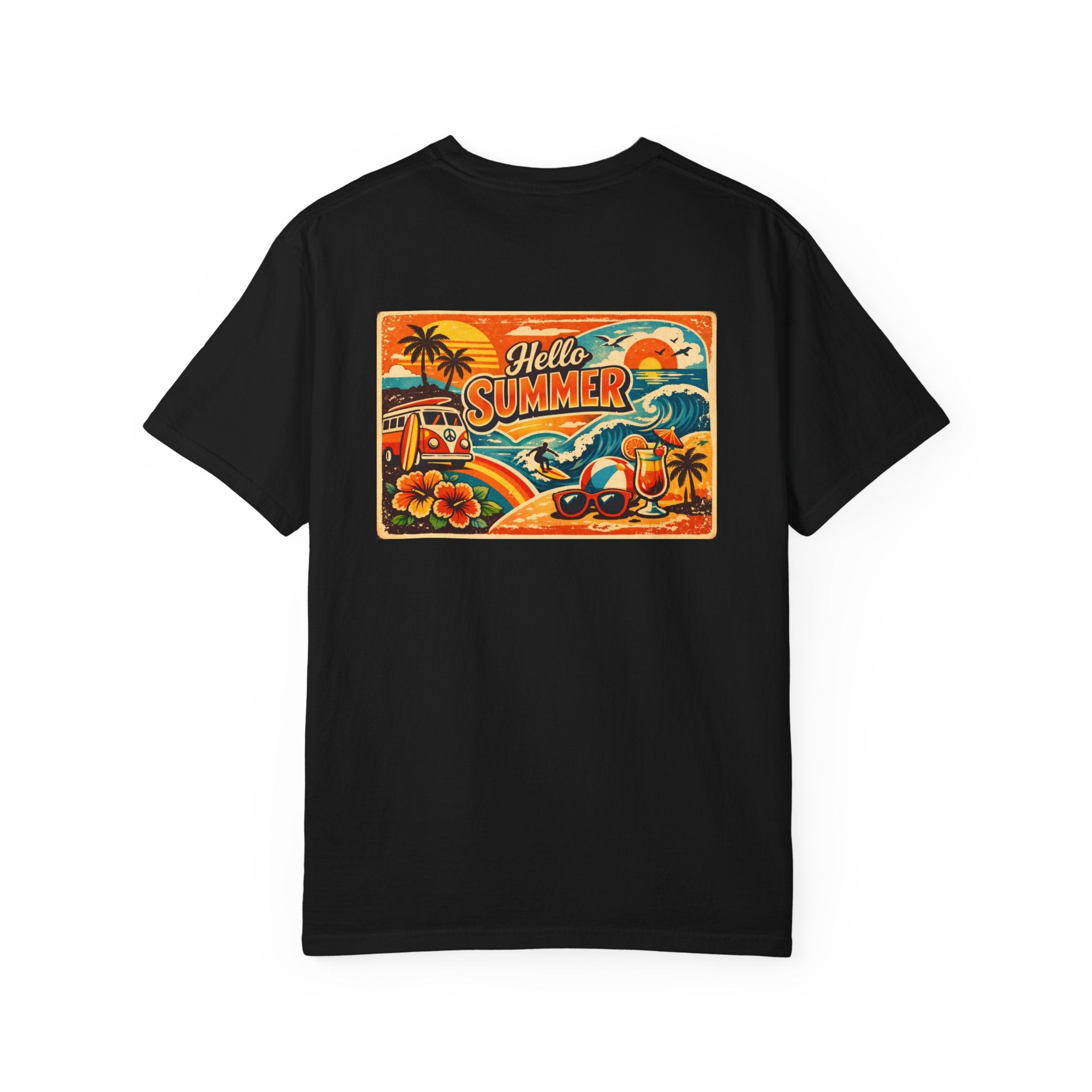 Hello Summer T-Shirt — Vintage Surf Palm Tree Beach Tee
