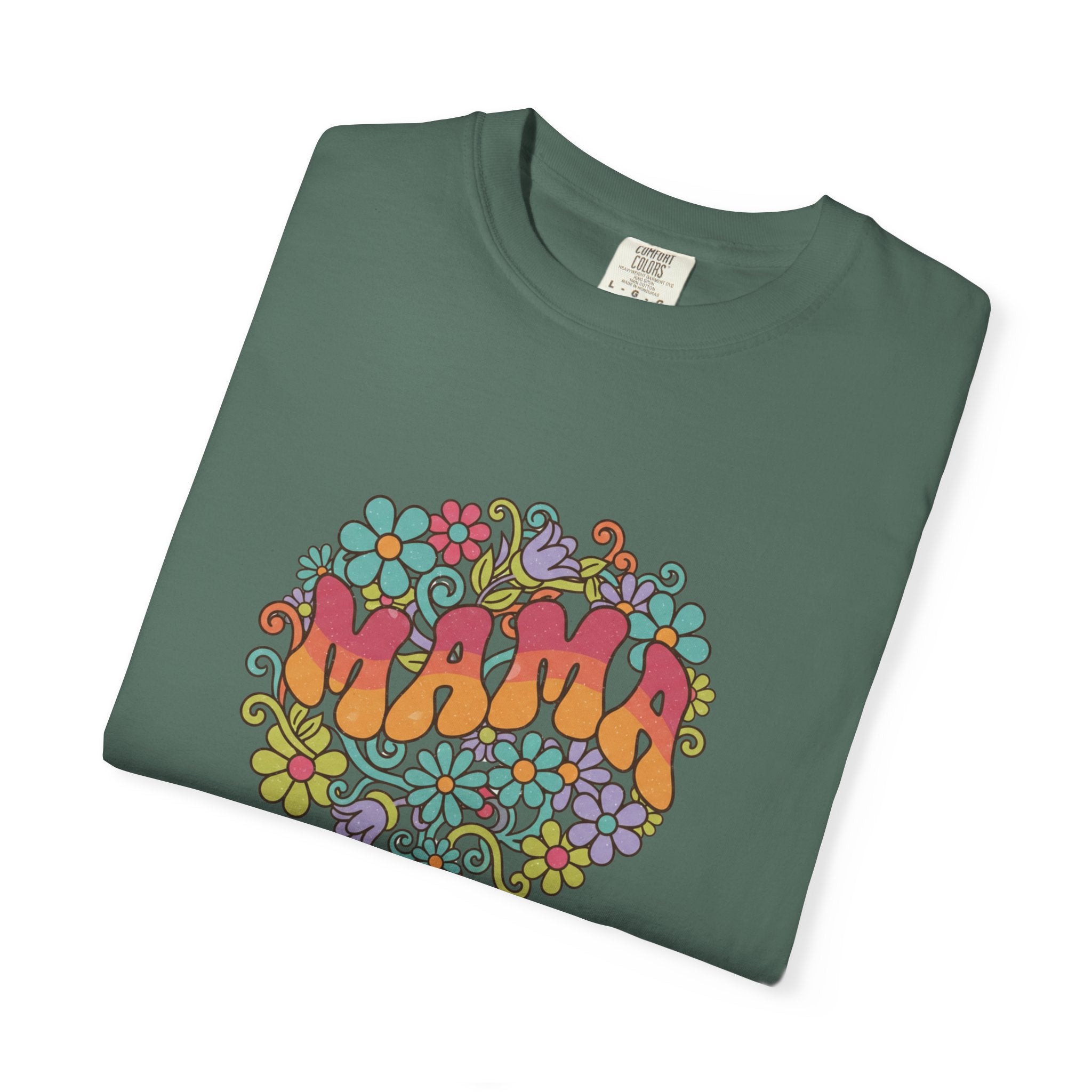 Mama Floral Retro T-Shirt — Vintage Hippie Flower Power Tee for Moms