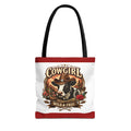 Cowgirl Tote Bag – "Cowgirl Wild & Free" Western Cow Print Tote