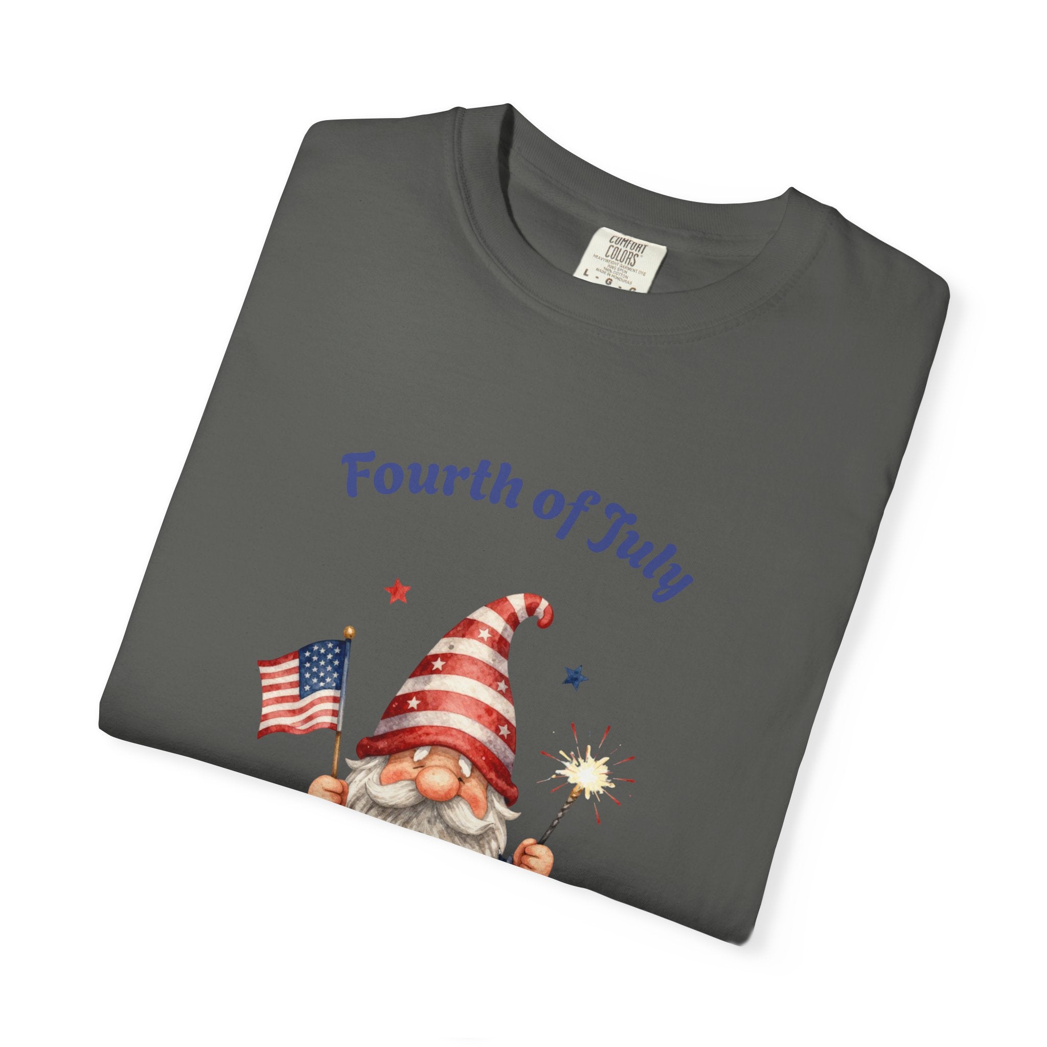 Fourth of July Gnome T-Shirt — Patriotic Flag & Firework Graphic Tee
