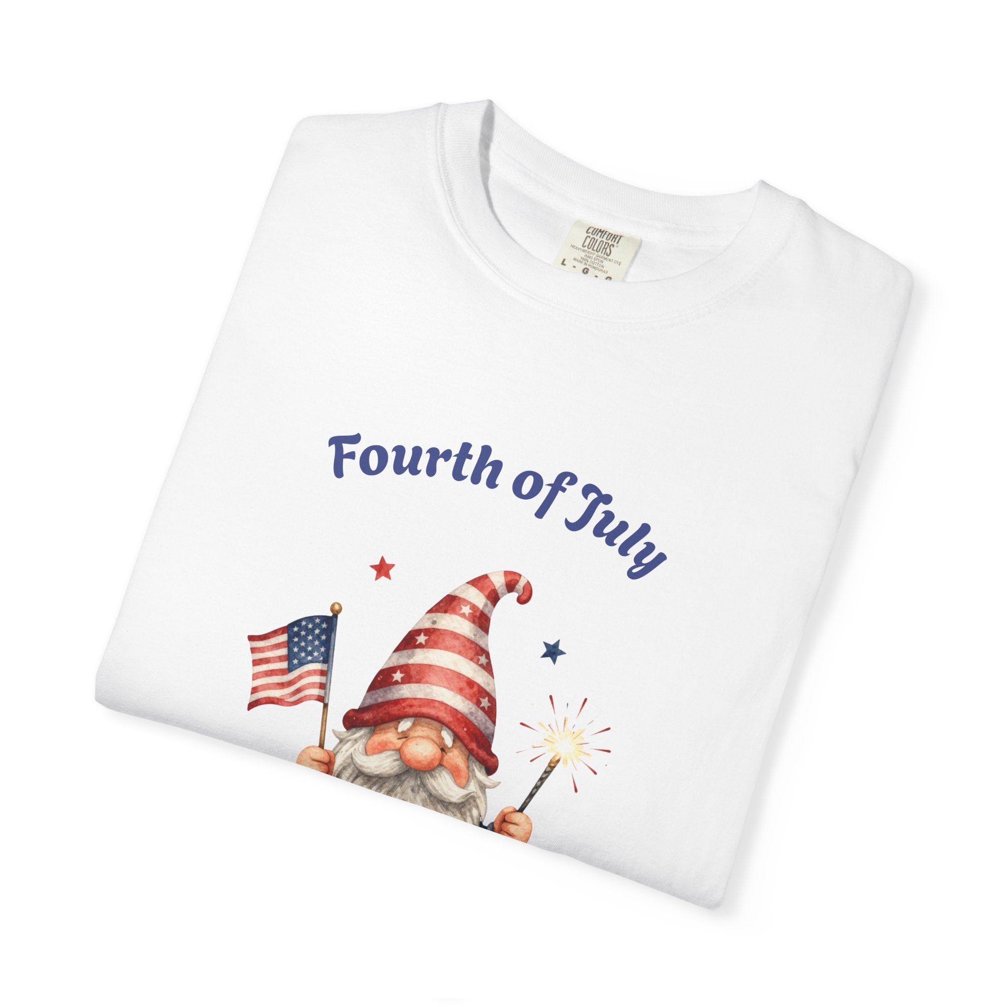 Fourth of July Gnome T-Shirt — Patriotic Flag & Firework Graphic Tee