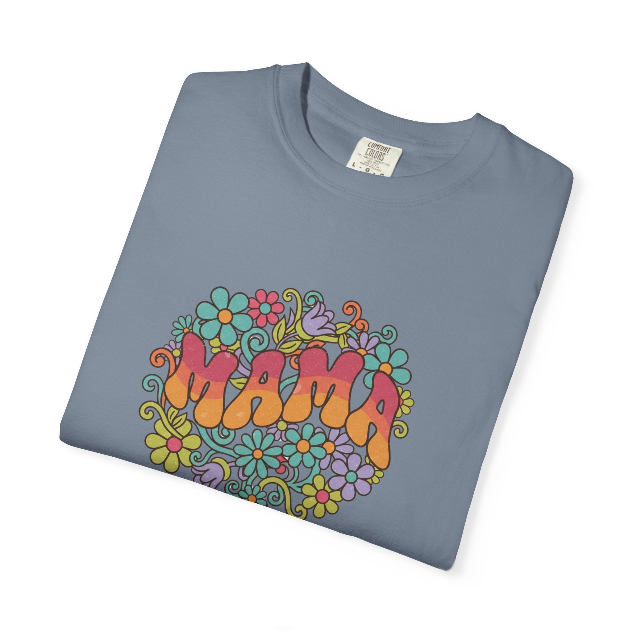 Mama Floral Retro T-Shirt — Vintage Hippie Flower Power Tee for Moms