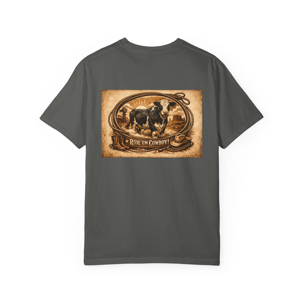 Cowboy Rodeo T-Shirt — 'Ride 'Em Cowboy' Vintage Western Graphic Tee