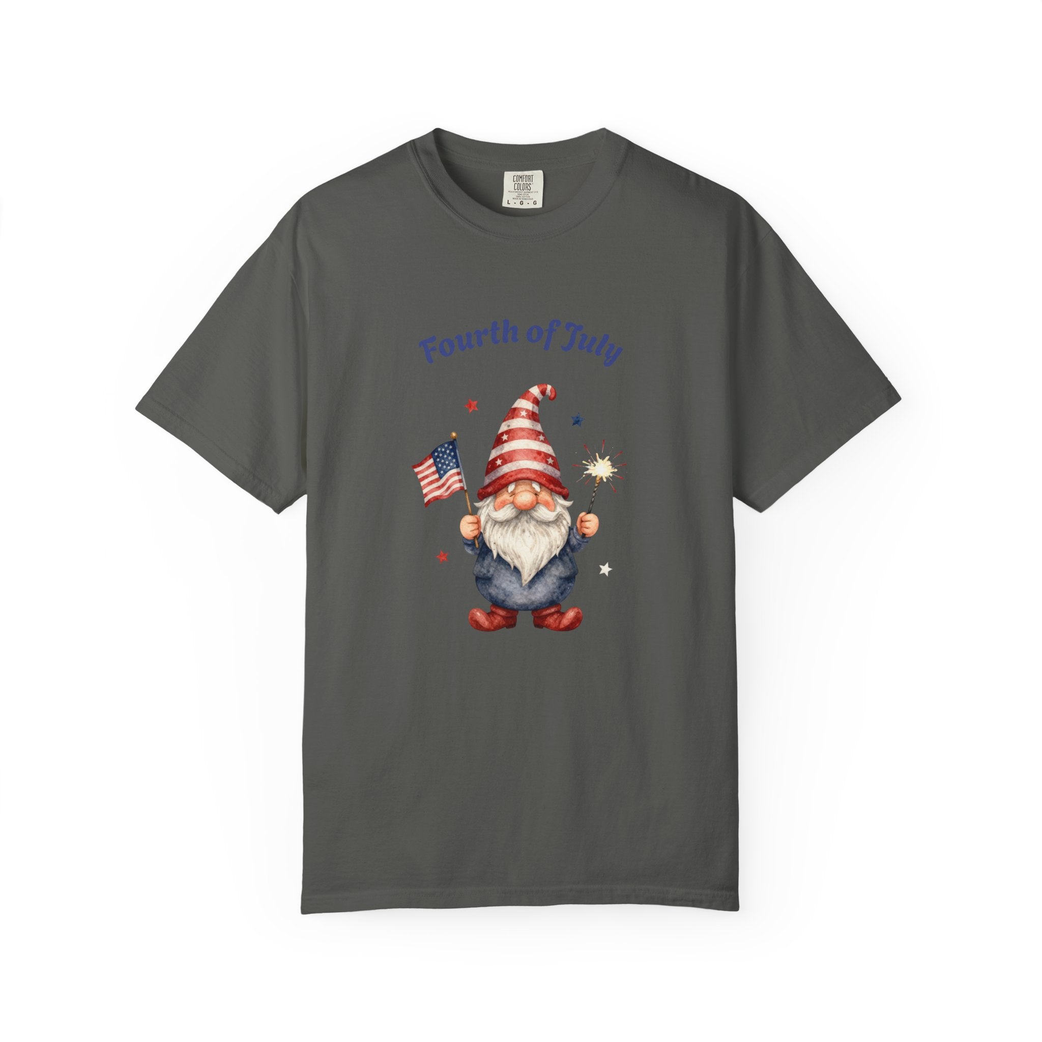 Fourth of July Gnome T-Shirt — Patriotic Flag & Firework Graphic Tee