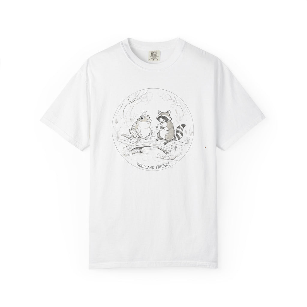 Woodland Friends T-Shirt — 'Woodland Friends' Cute Raccoon & Frog Graphic
