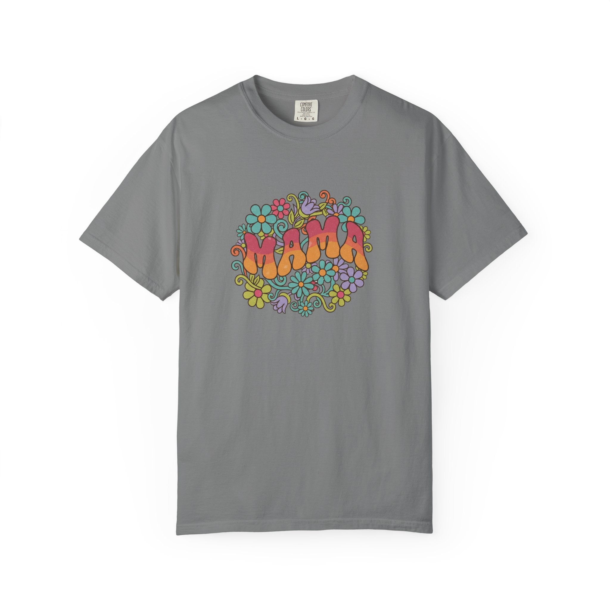 Mama Floral Retro T-Shirt — Vintage Hippie Flower Power Tee for Moms