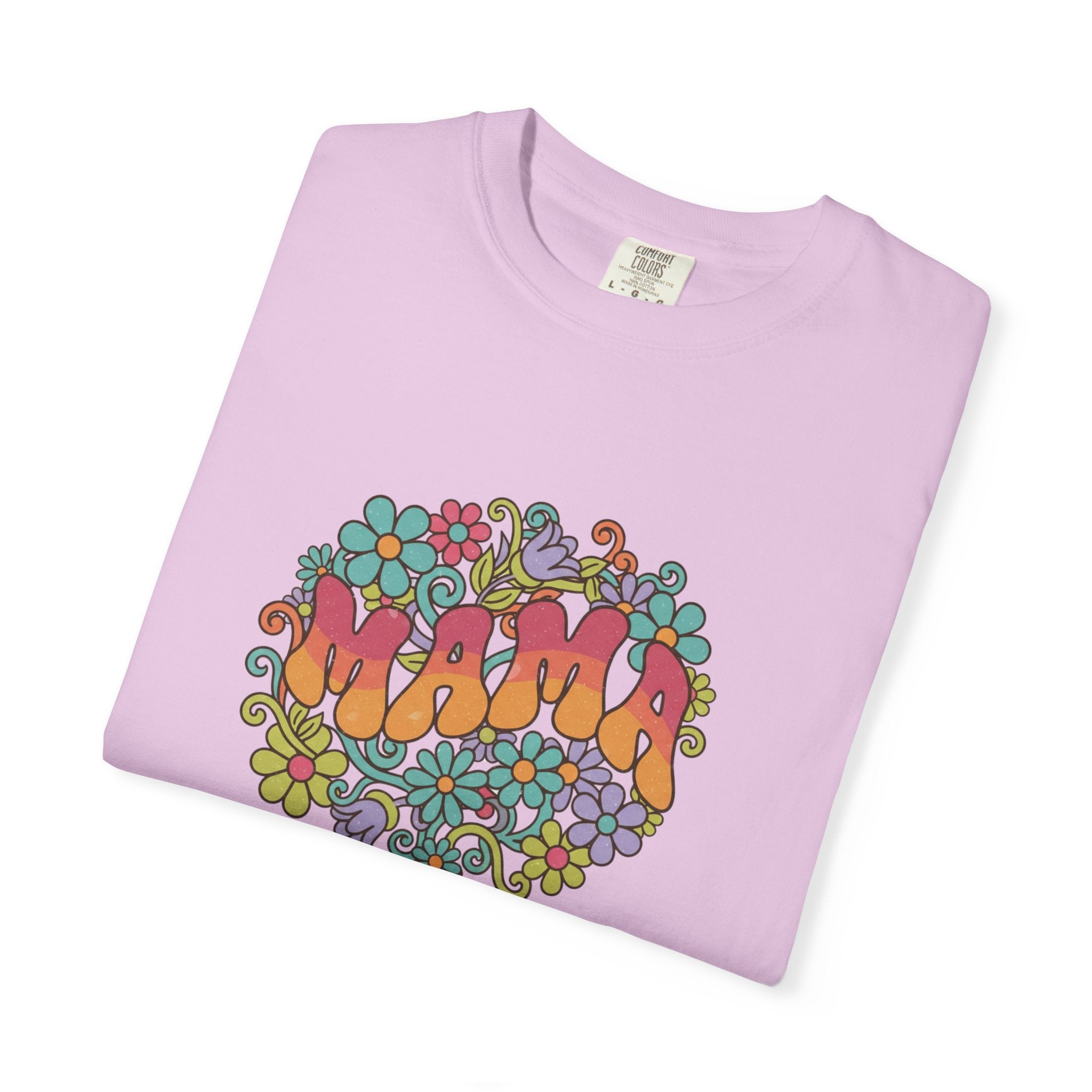 Mama Floral Retro T-Shirt — Vintage Hippie Flower Power Tee for Moms
