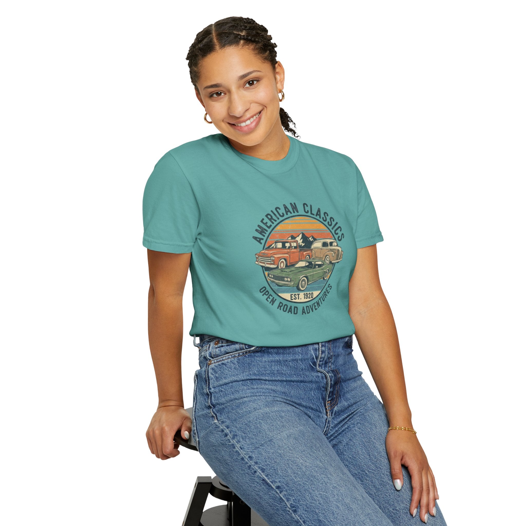 American Classics T-Shirt — 'Open Road Adventures' Vintage Truck Graphic