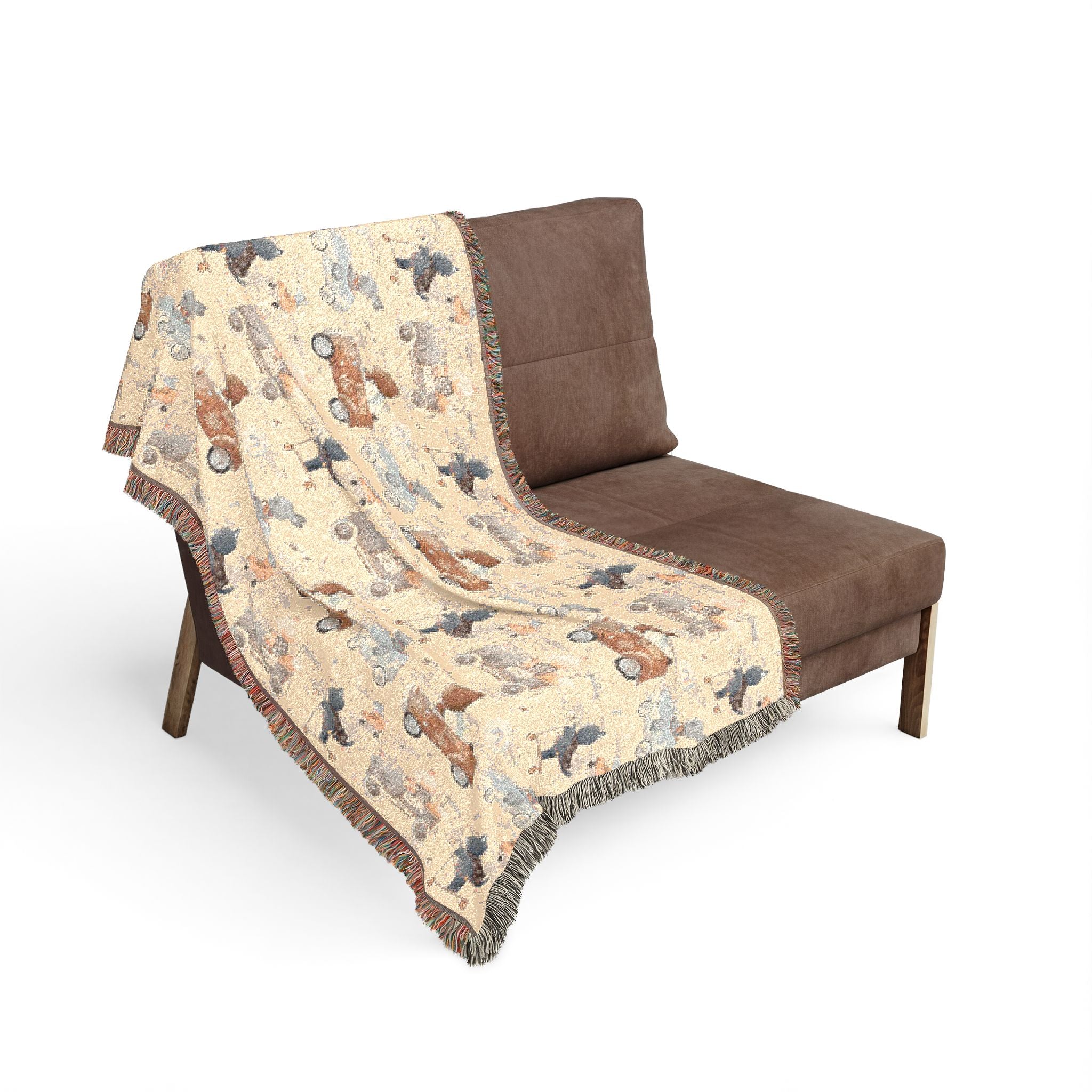 Cozy Camper Woven Blanket — Retro Camper & Stars Throw