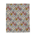 Floral Velveteen Plush Blanket — Vintage Rose Garden Throw