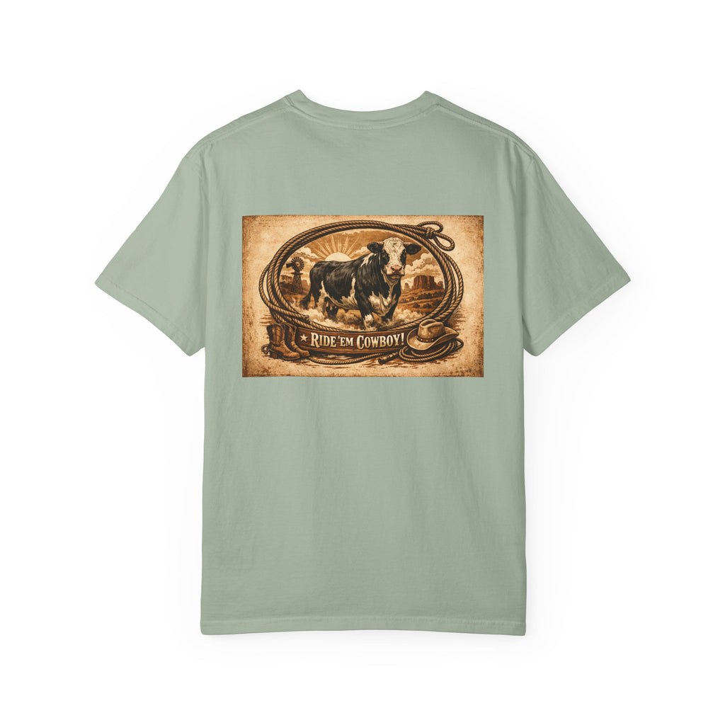 Cowboy Rodeo T-Shirt — 'Ride 'Em Cowboy' Vintage Western Graphic Tee