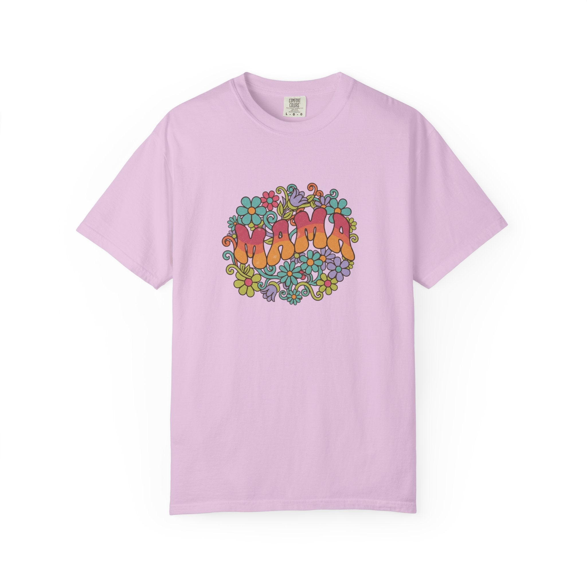 Mama Floral Retro T-Shirt — Vintage Hippie Flower Power Tee for Moms