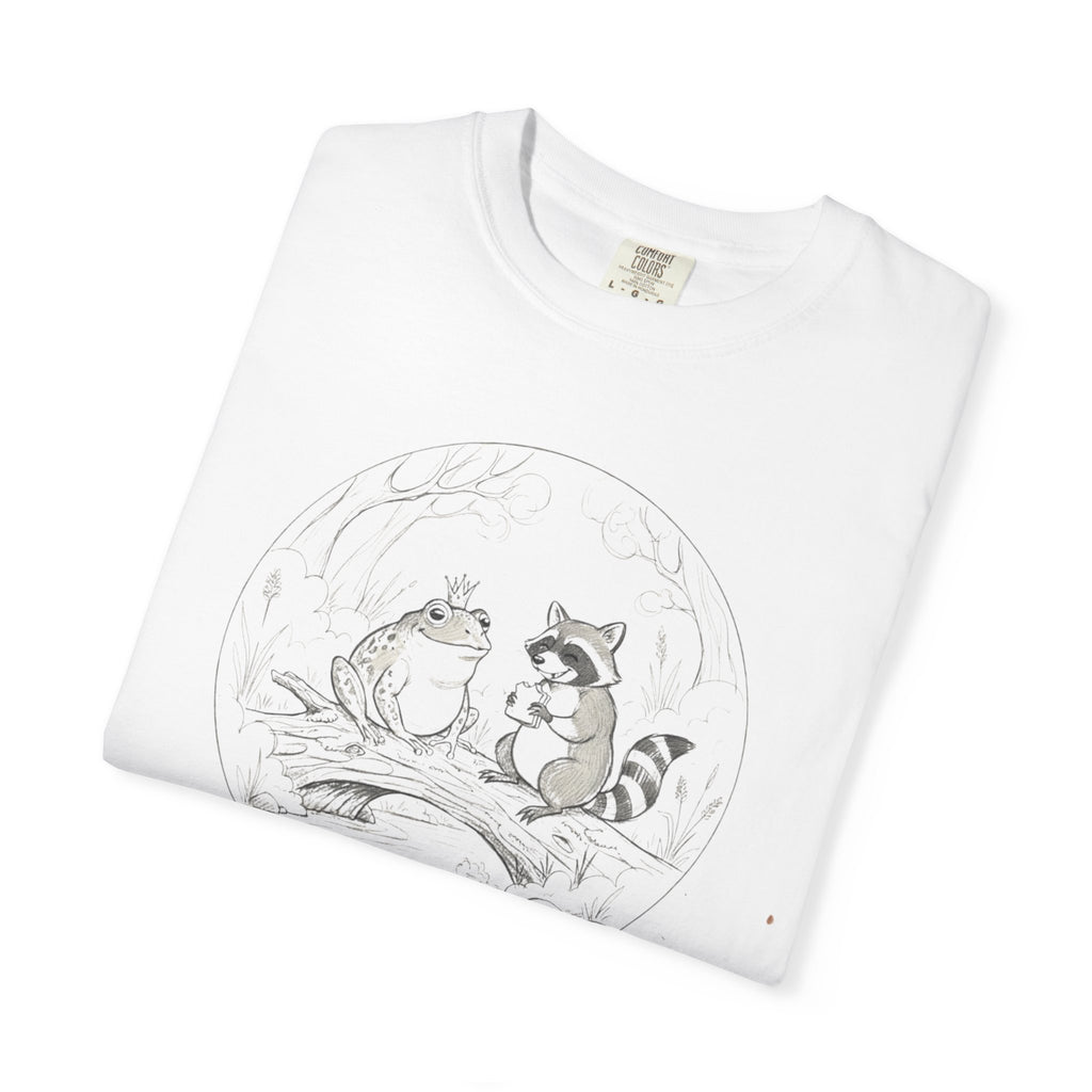 Woodland Friends T-Shirt — 'Woodland Friends' Cute Raccoon & Frog Graphic