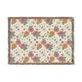 Floral Woven Blanket — Vintage Rose Tapestry Throw