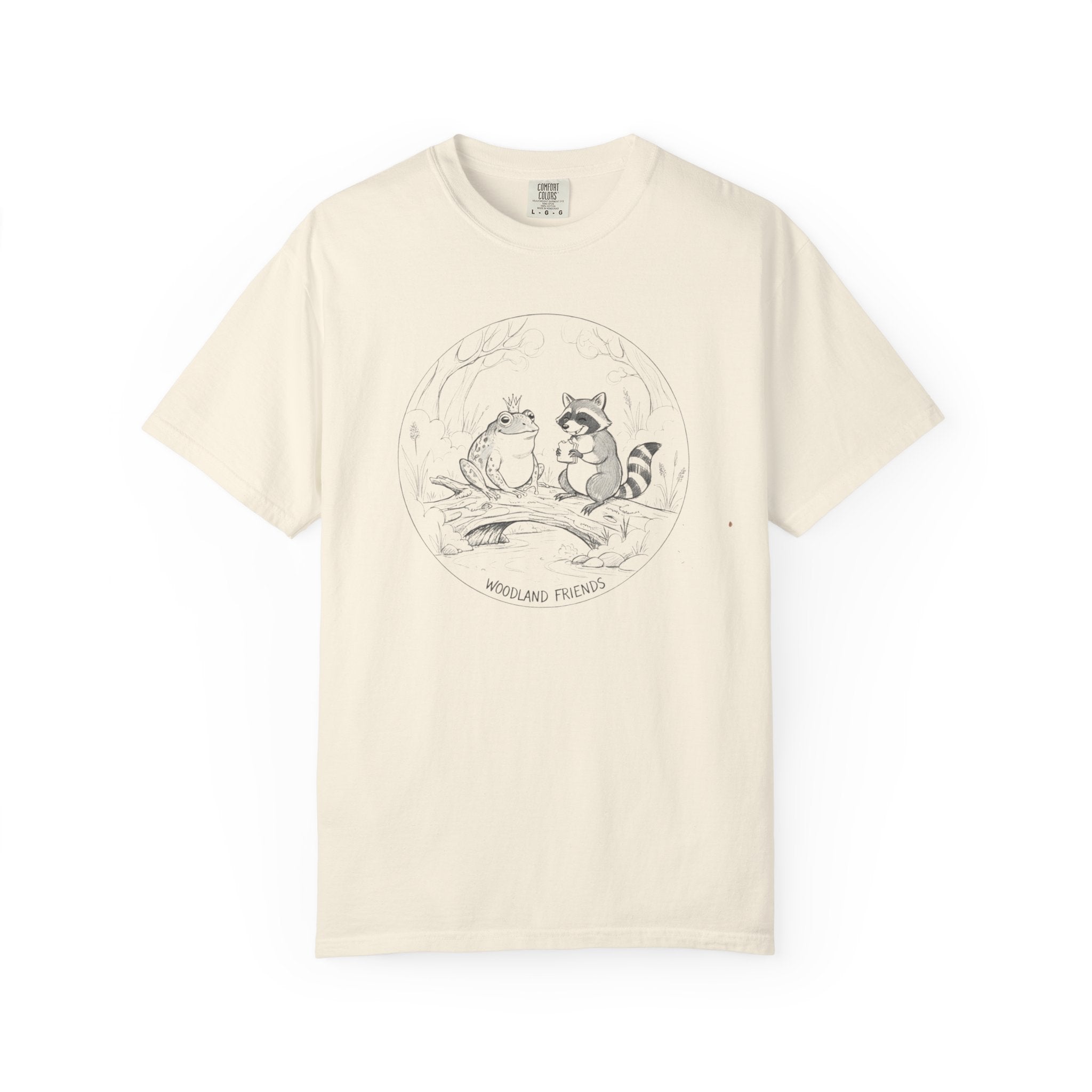 Woodland Friends T-Shirt — 'Woodland Friends' Cute Raccoon & Frog Graphic