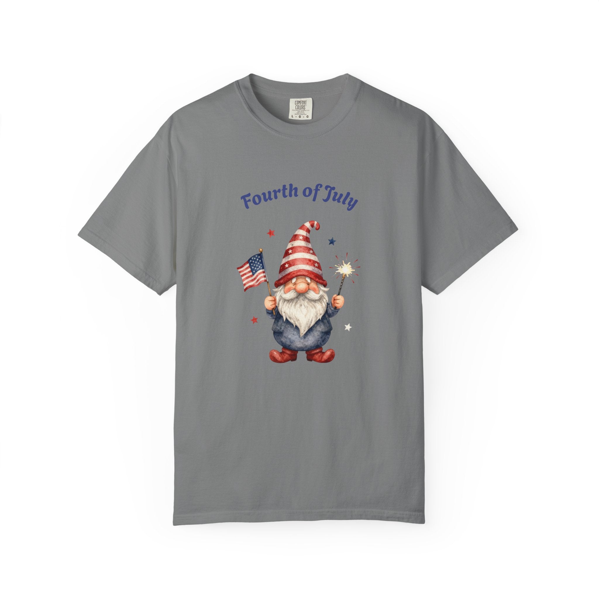 Fourth of July Gnome T-Shirt — Patriotic Flag & Firework Graphic Tee