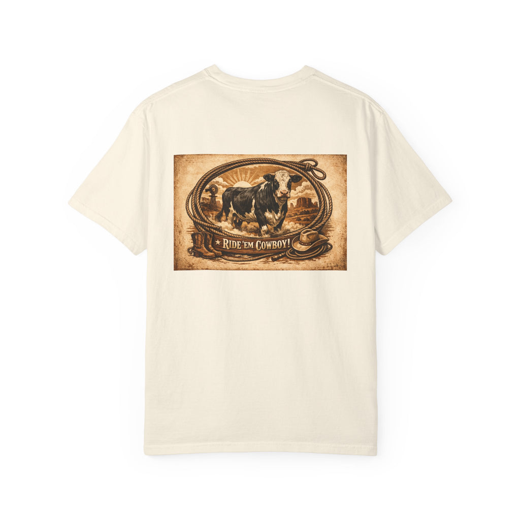Cowboy Rodeo T-Shirt — 'Ride 'Em Cowboy' Vintage Western Graphic Tee
