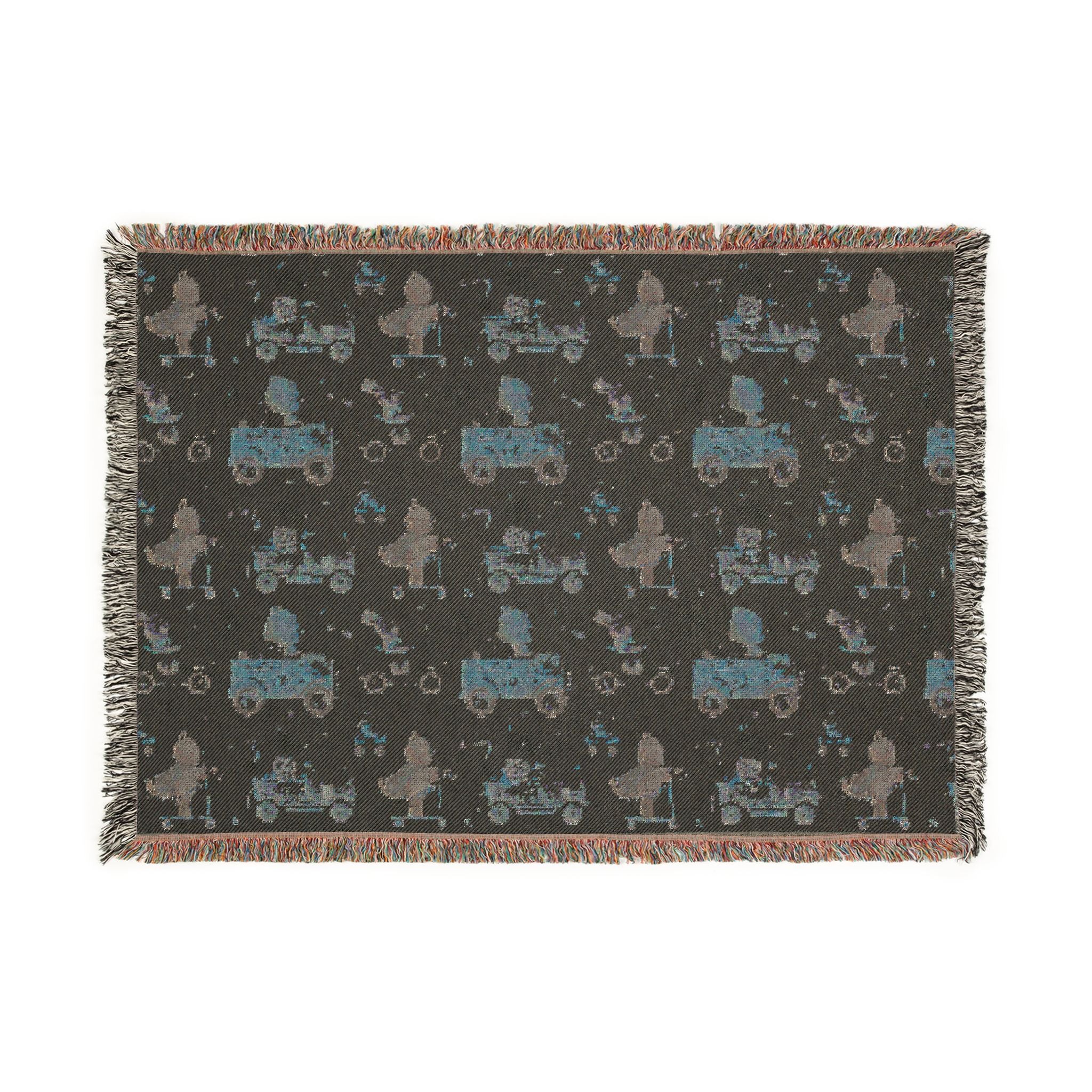 Cozy Camper Woven Blanket — Retro Camper & Stars Throw
