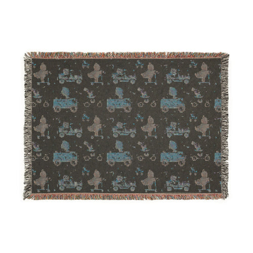 Cozy Camper Woven Blanket — Retro Camper & Stars Throw
