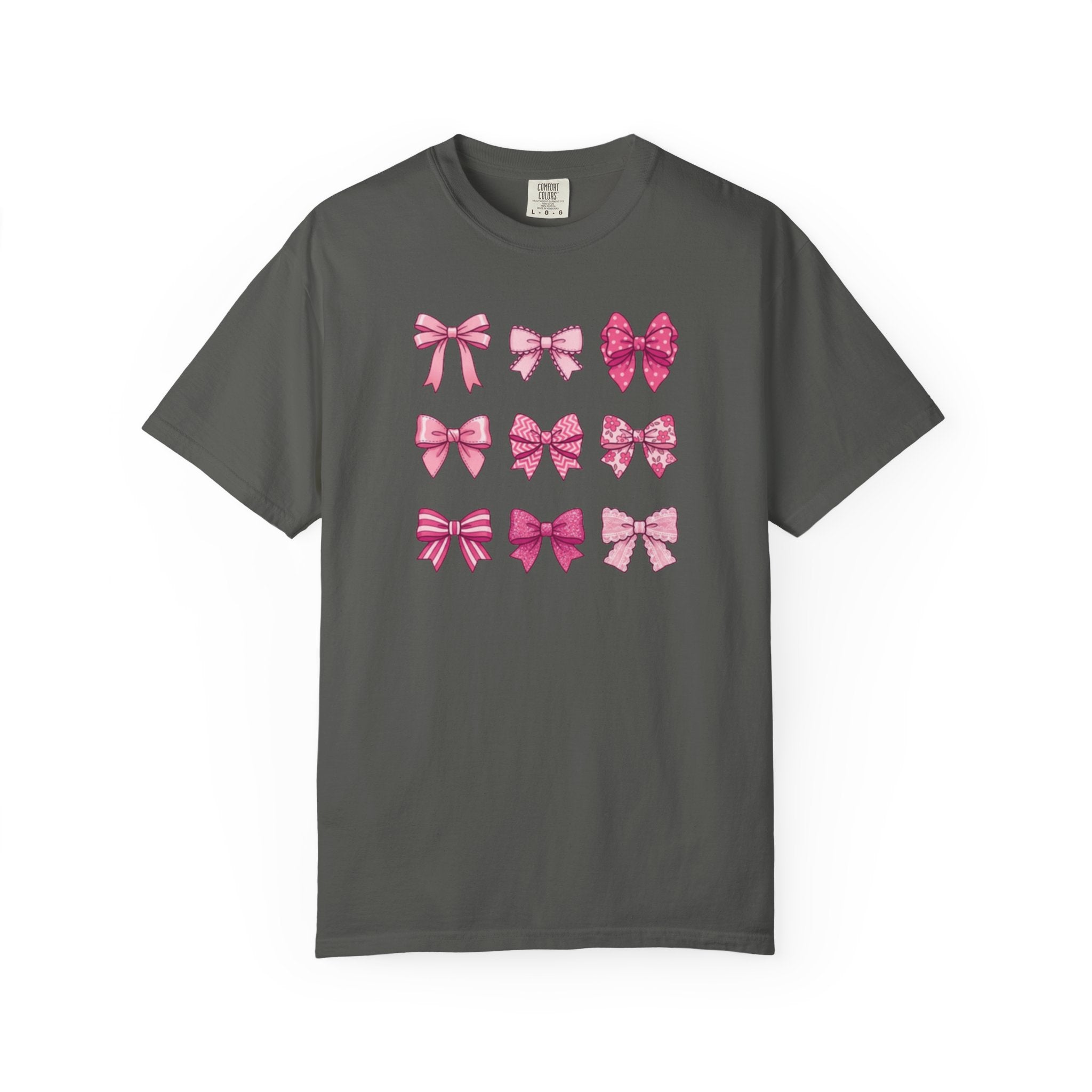 Pink Bow Pattern T-Shirt — Cute Ribbon Graphic Tee
