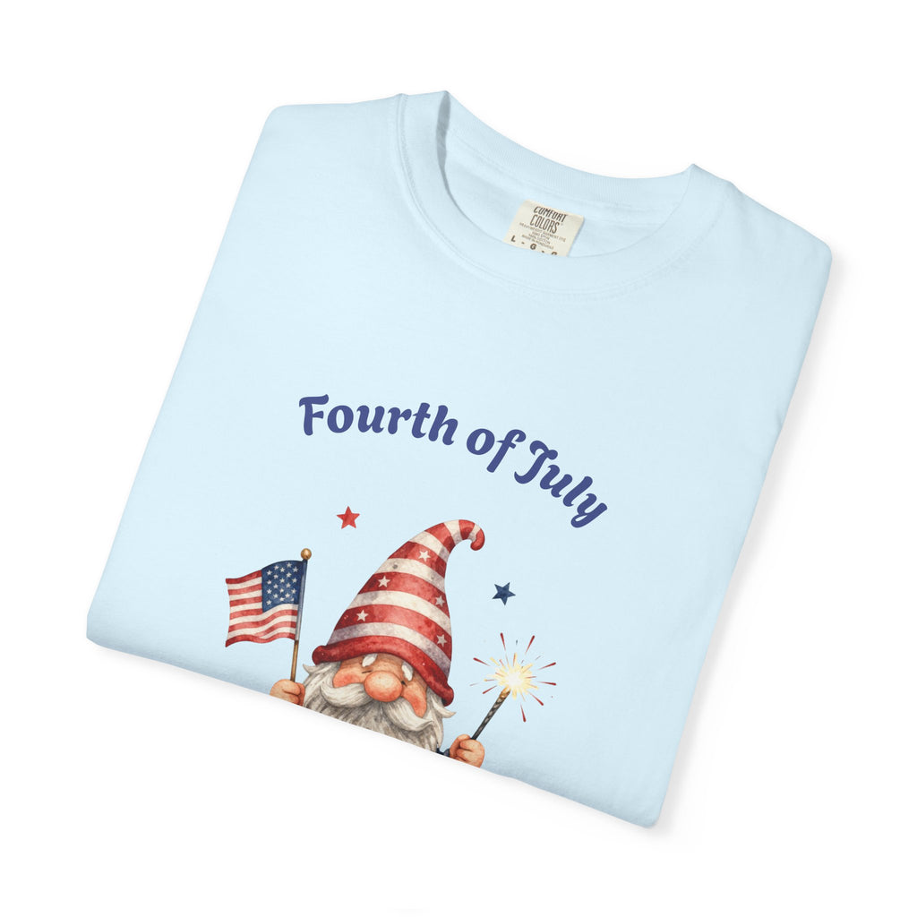 Fourth of July Gnome T-Shirt — Patriotic Flag & Firework Graphic Tee