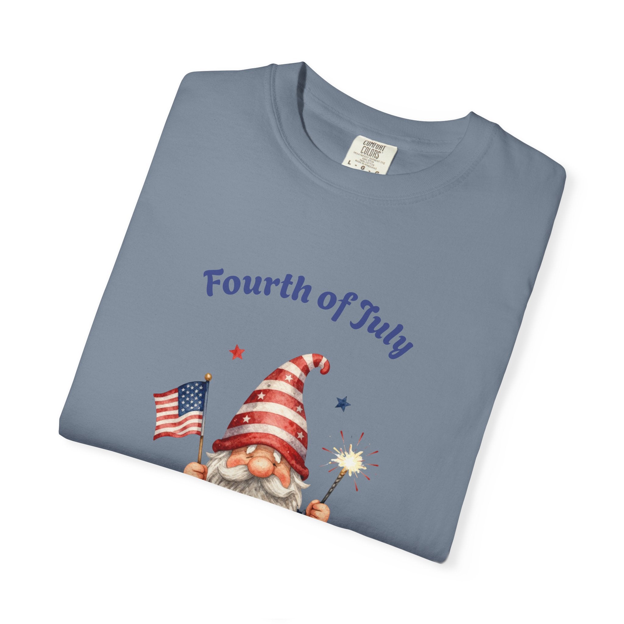 Fourth of July Gnome T-Shirt — Patriotic Flag & Firework Graphic Tee