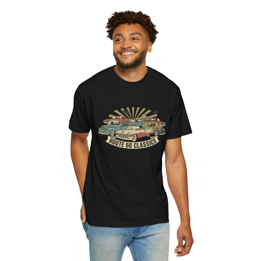 Route 66 Classics T-Shirt — Vintage Classic Car Road Trip Tee