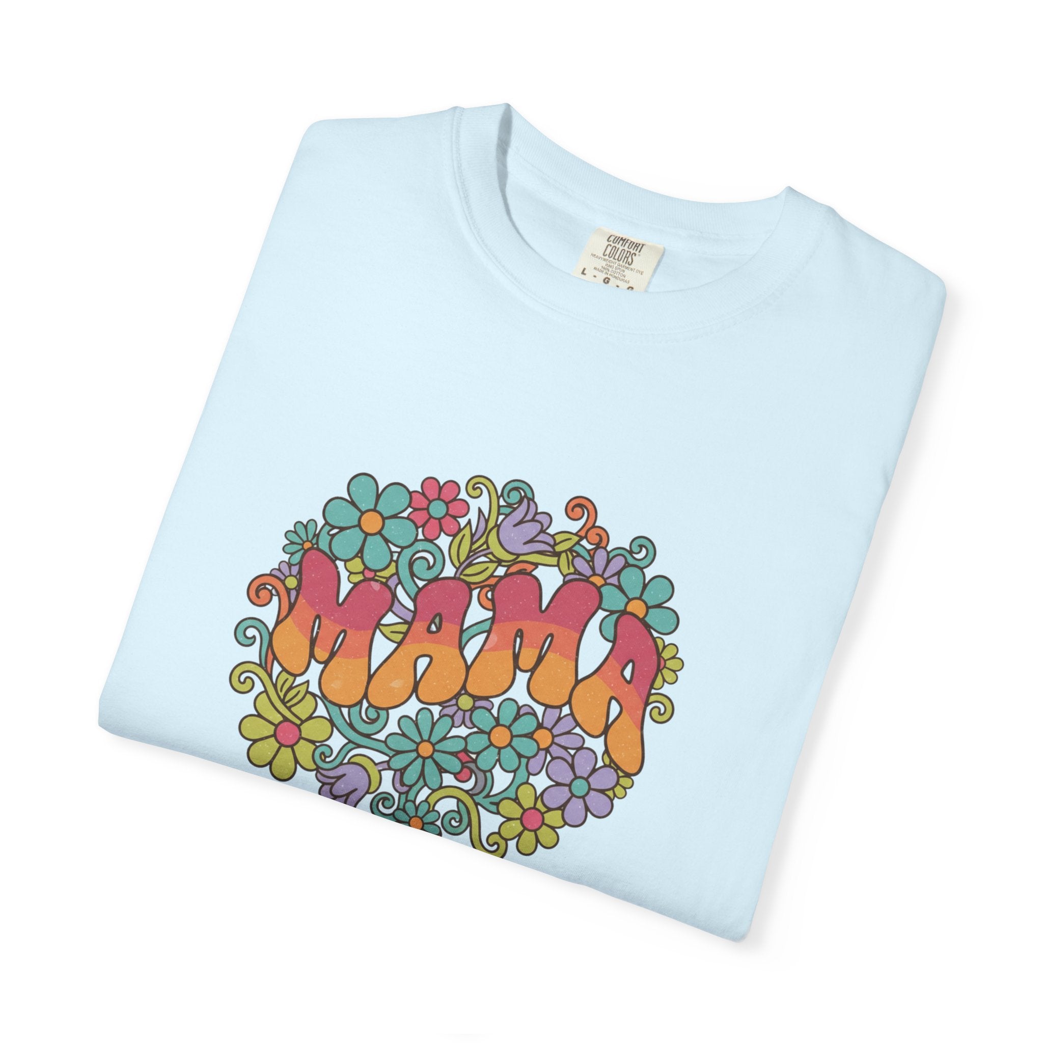 Mama Floral Retro T-Shirt — Vintage Hippie Flower Power Tee for Moms