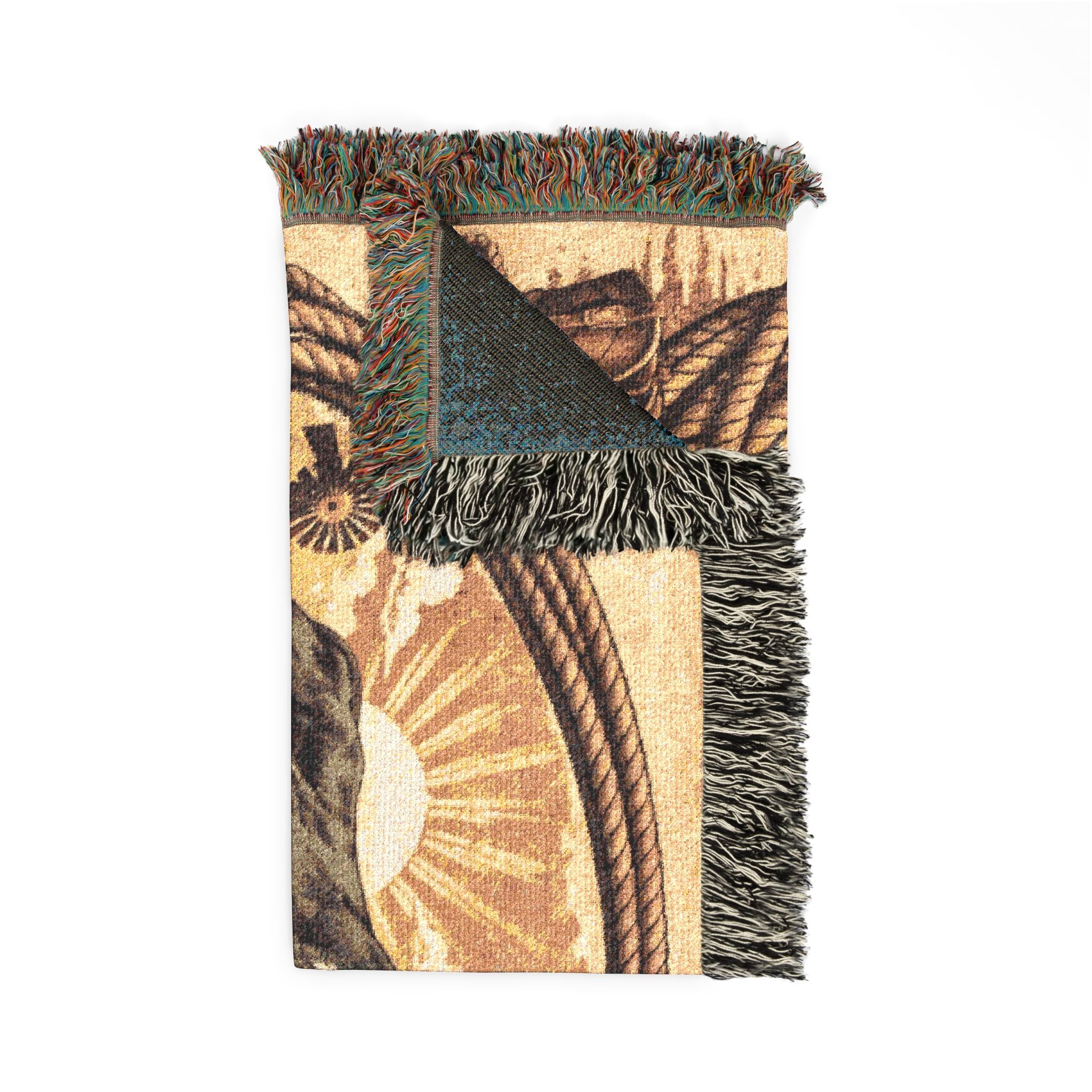 Woven Blanket - 'Ride 'Em Cowboy' Western Cattle Throw Blanket