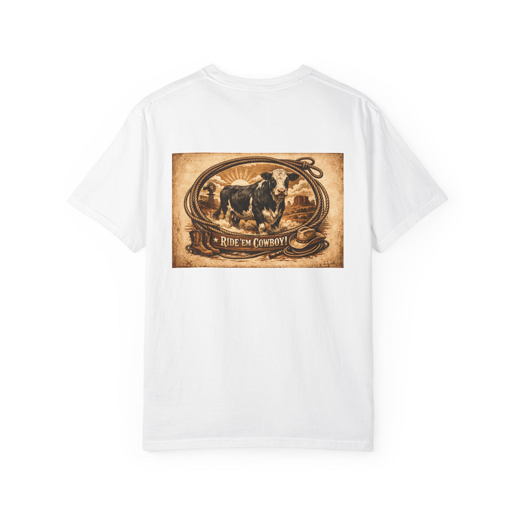 Cowboy Rodeo T-Shirt — 'Ride 'Em Cowboy' Vintage Western Graphic Tee