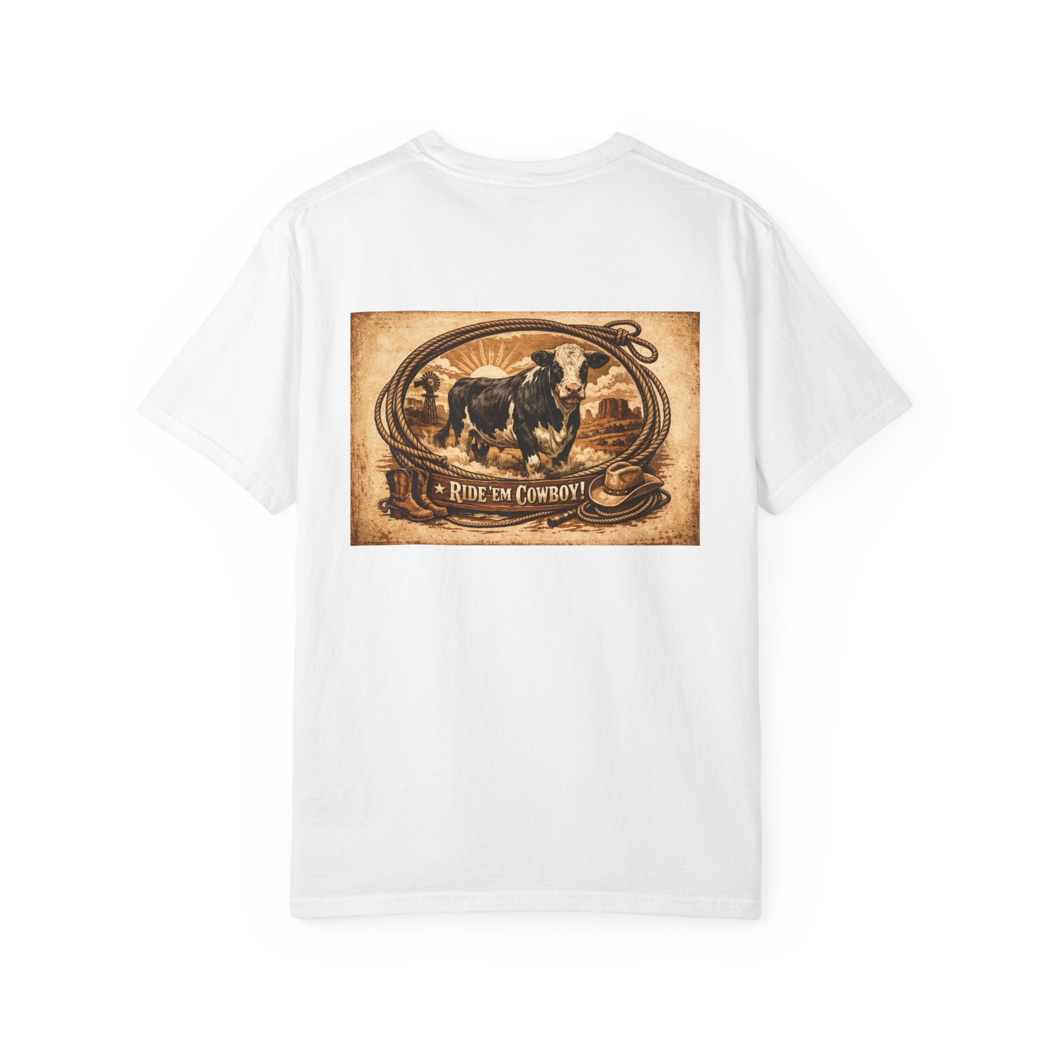 Cowboy Rodeo T-Shirt — 'Ride 'Em Cowboy' Vintage Western Graphic Tee