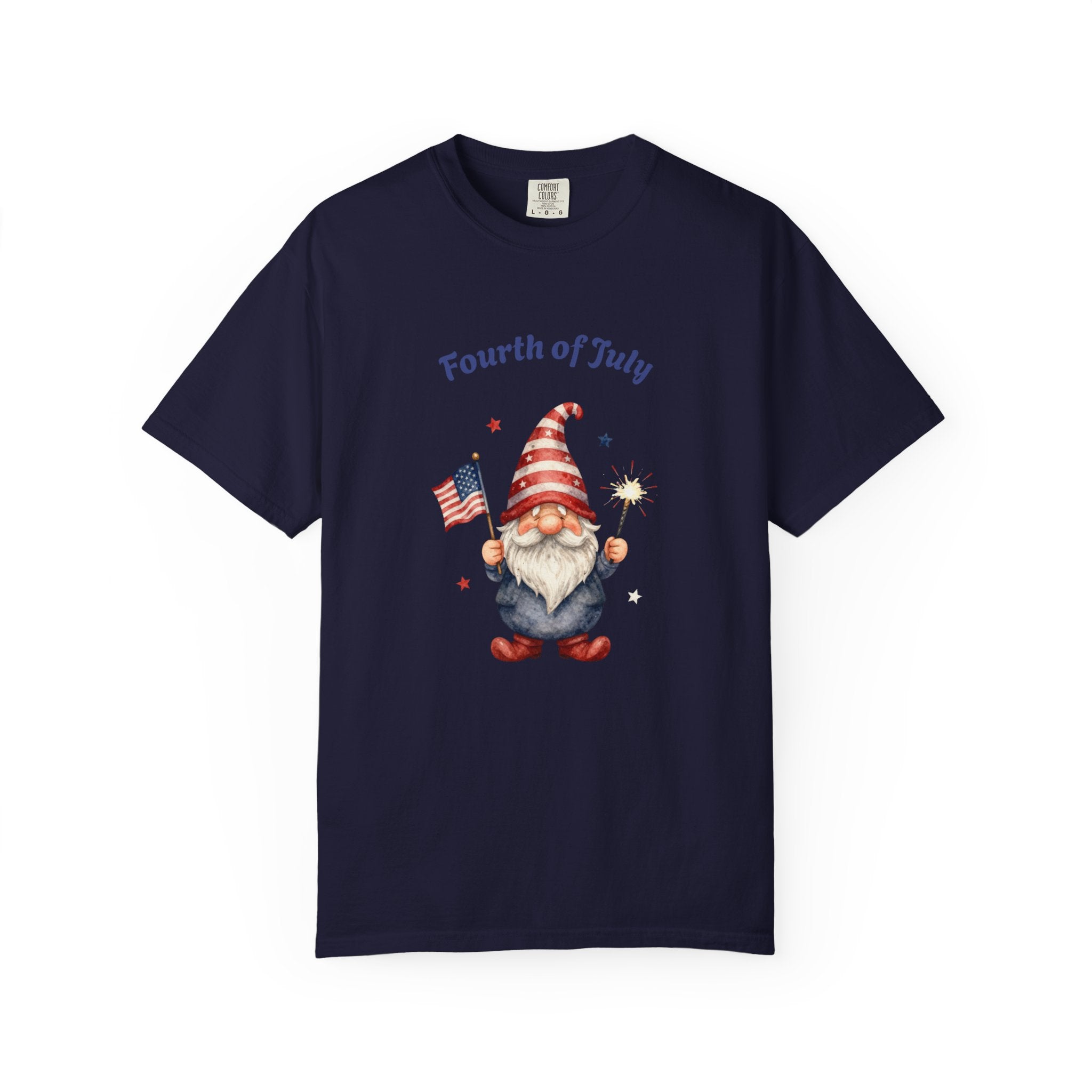 Fourth of July Gnome T-Shirt — Patriotic Flag & Firework Graphic Tee