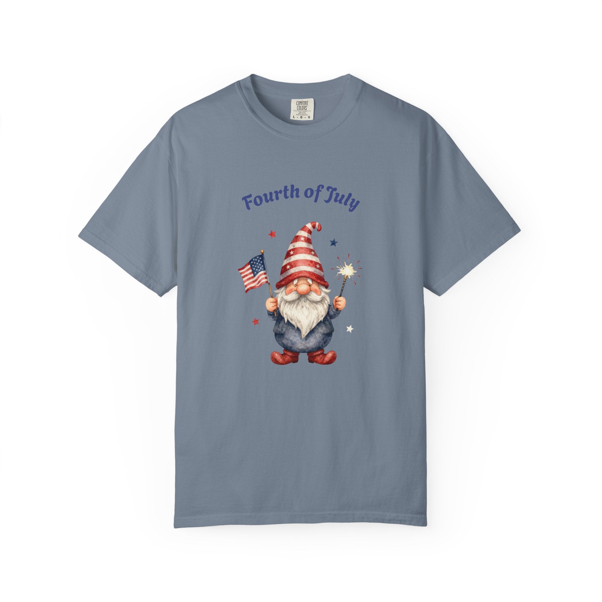 Fourth of July Gnome T-Shirt — Patriotic Flag & Firework Graphic Tee