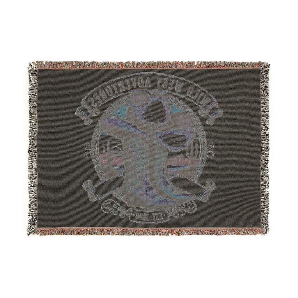 Western Adventure Woven Blanket — Cowboy Boots & Hat Throw