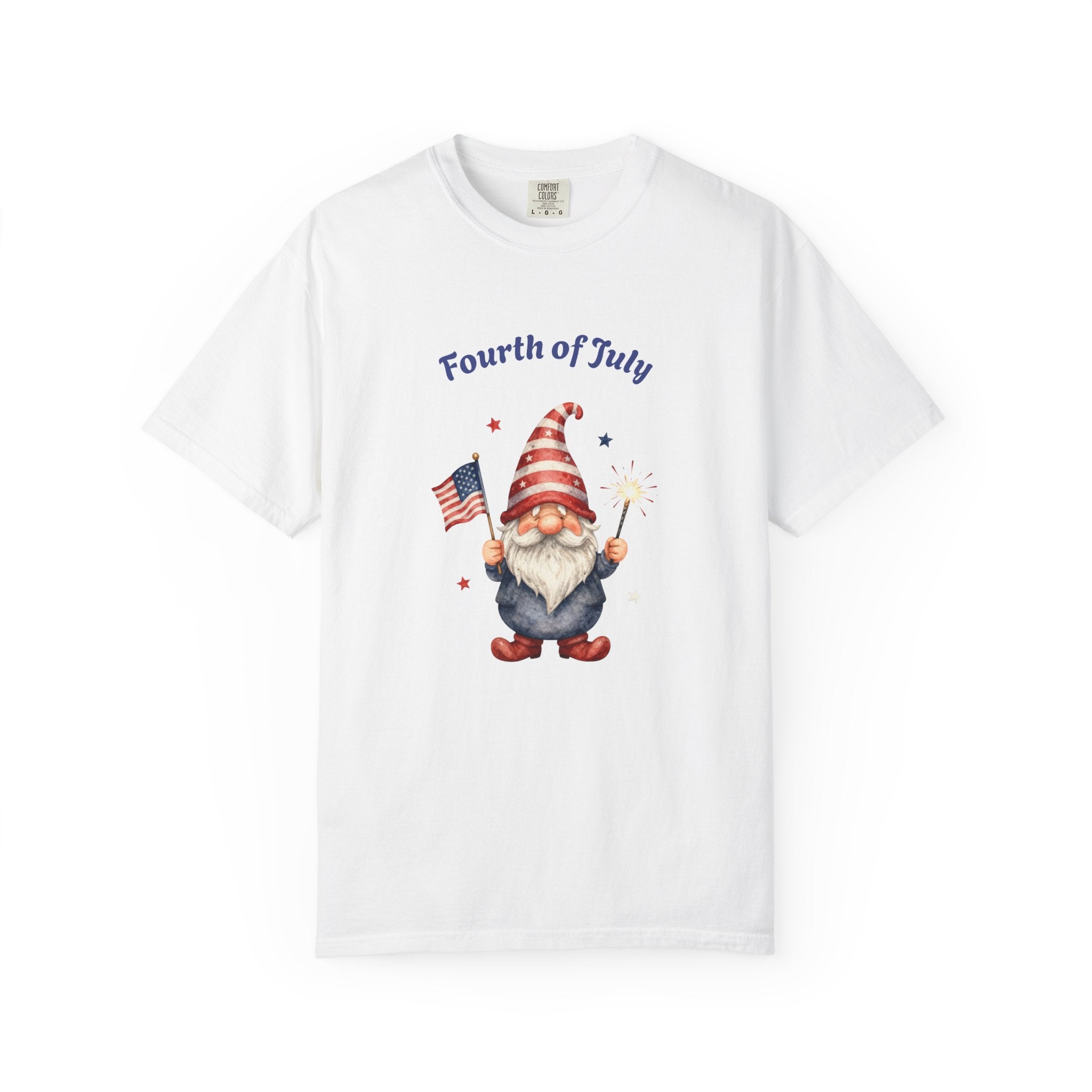 Fourth of July Gnome T-Shirt — Patriotic Flag & Firework Graphic Tee