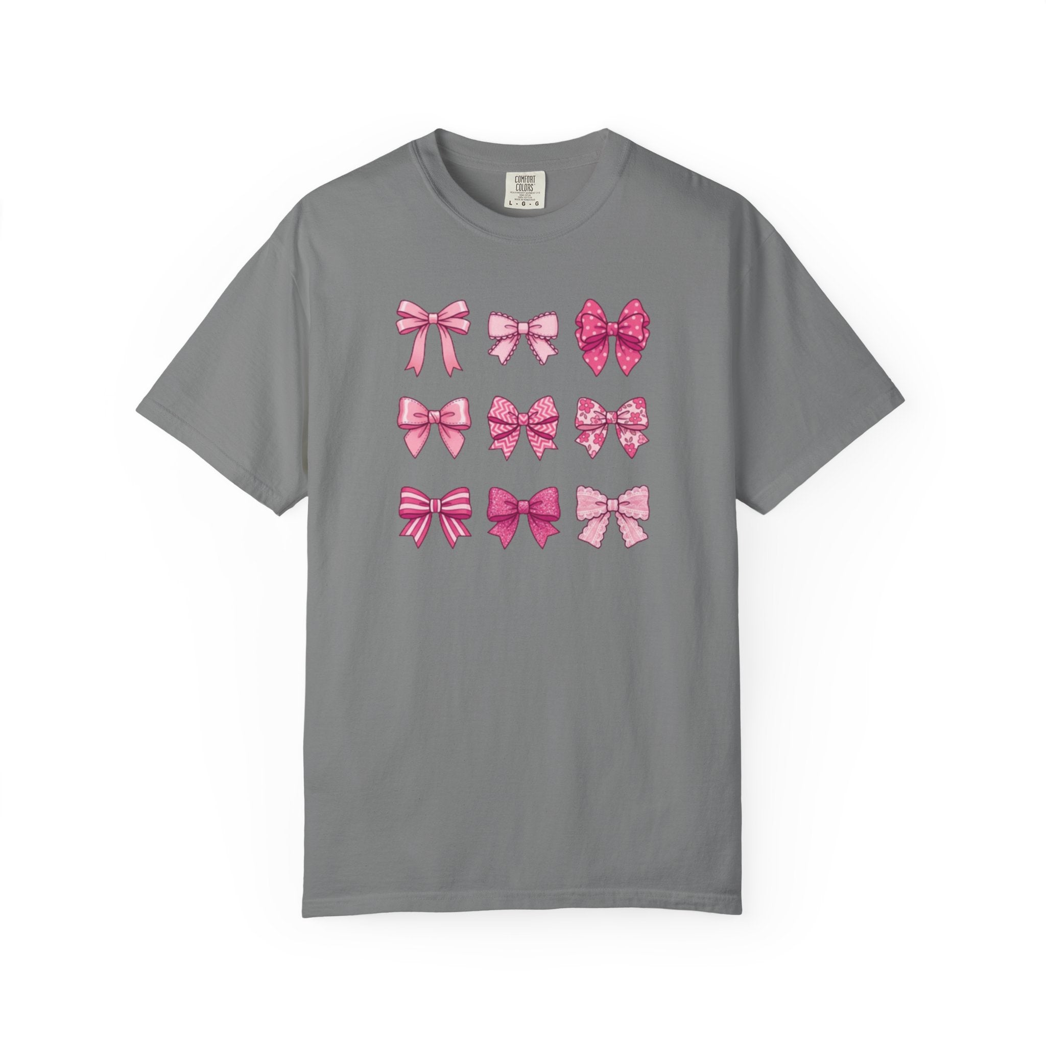 Pink Bow Pattern T-Shirt — Cute Ribbon Graphic Tee