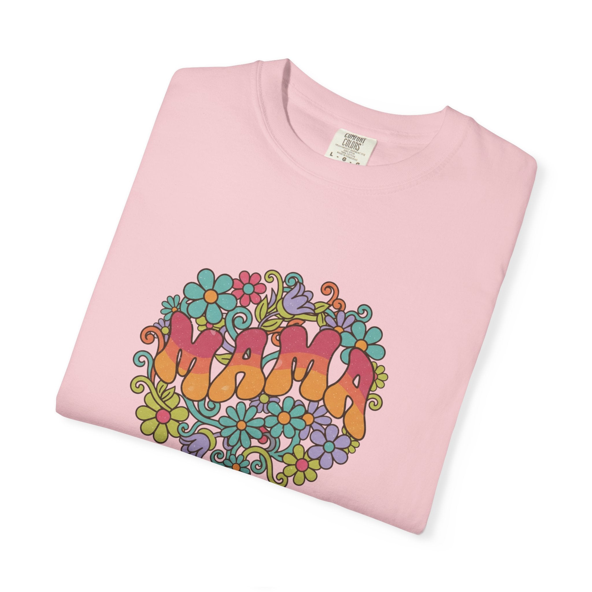Mama Floral Retro T-Shirt — Vintage Hippie Flower Power Tee for Moms