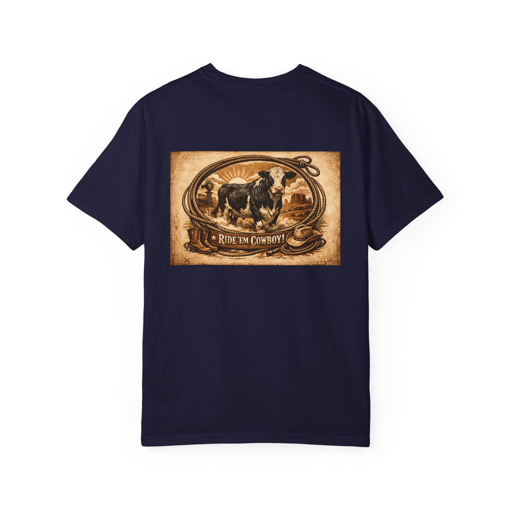 Cowboy Rodeo T-Shirt — 'Ride 'Em Cowboy' Vintage Western Graphic Tee
